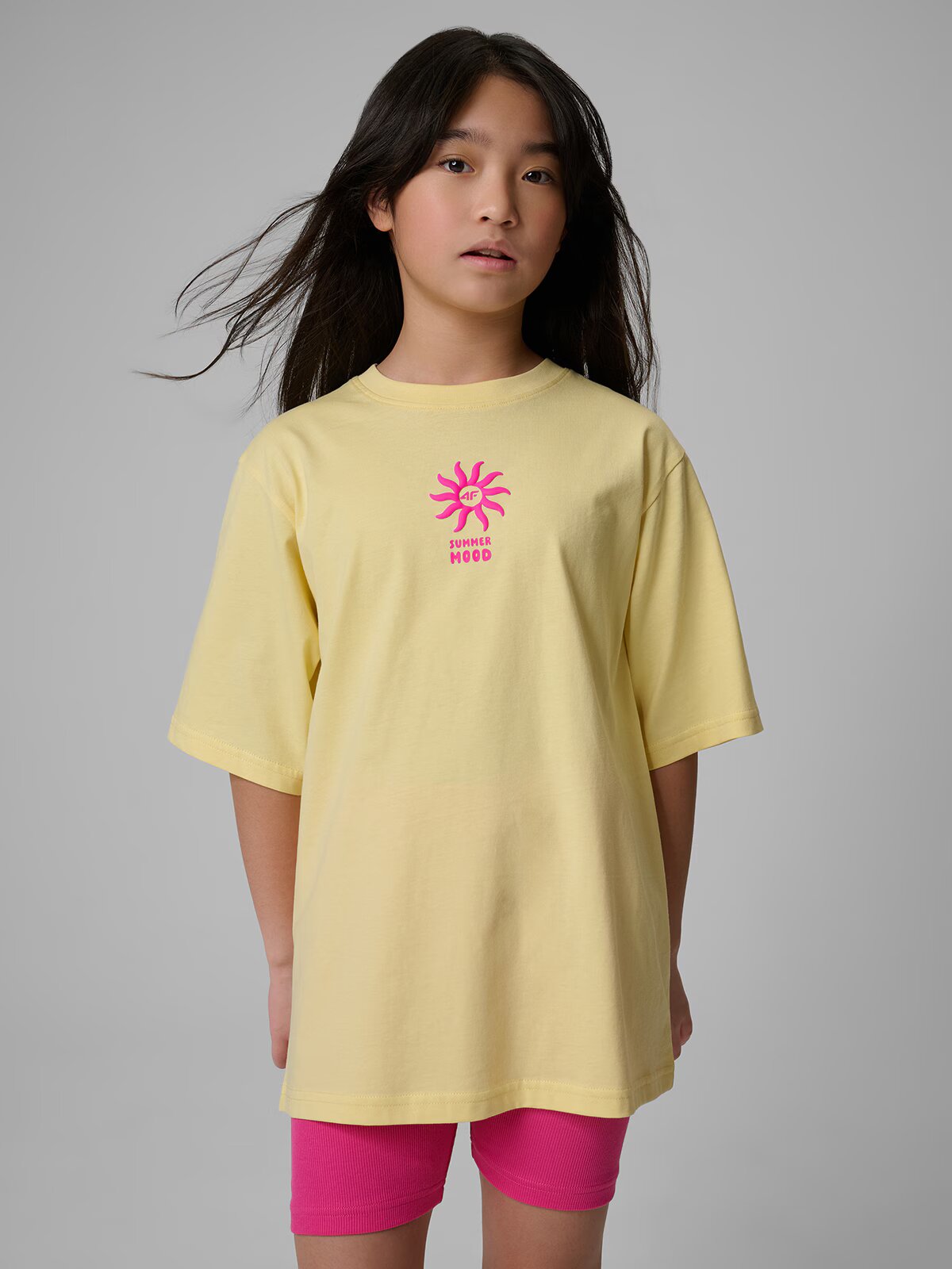4F Tricou loose cu imprimeu pentru fete - 122