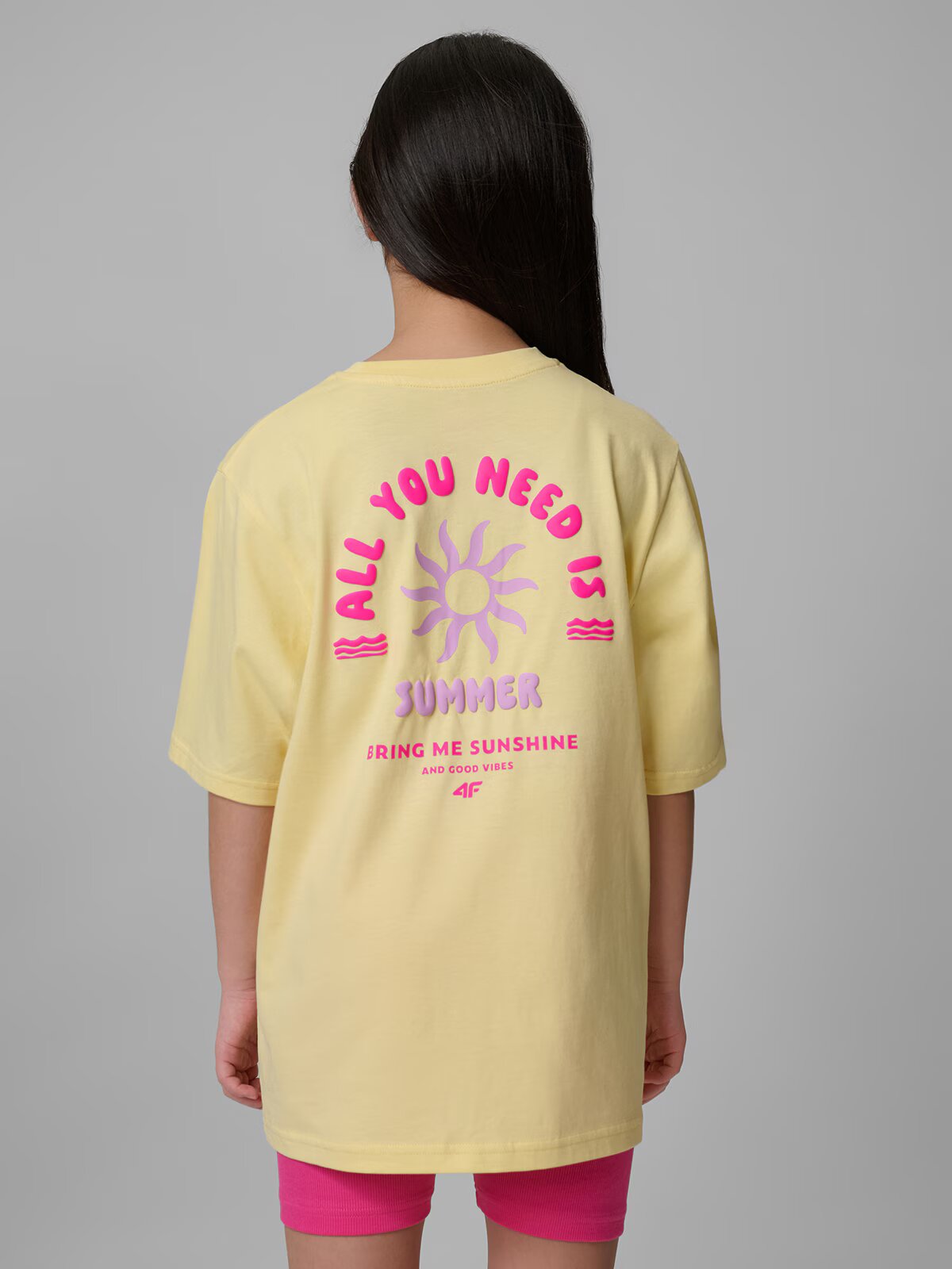 4F Tricou loose cu imprimeu pentru fete - 122