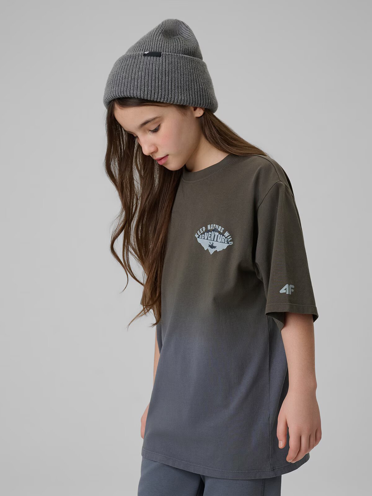 4F Tricou loose cu imprimeu pentru fete - 122