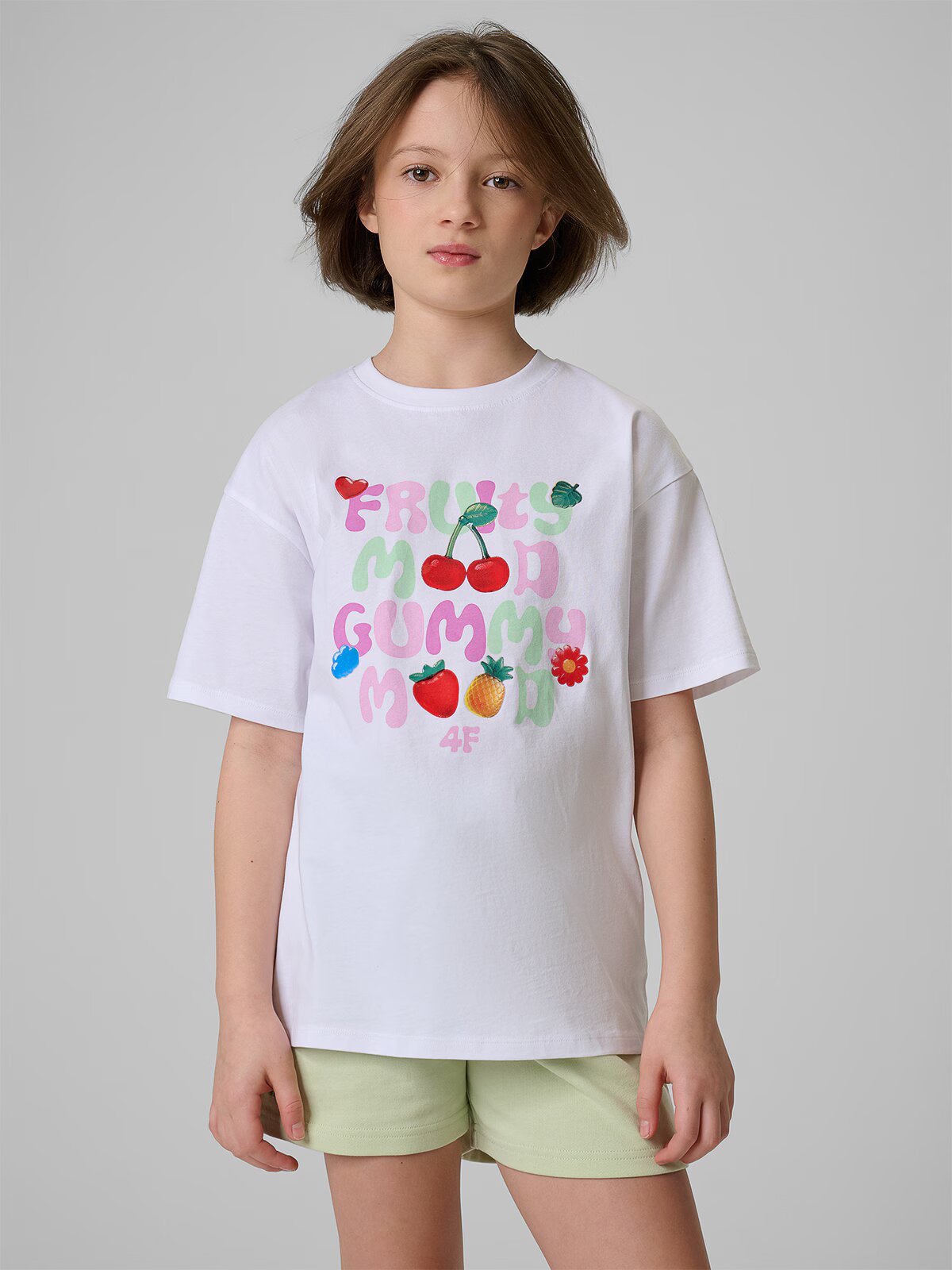4F Tricou loose cu imprimeu pentru fete - 146/152 (10-12 ani)