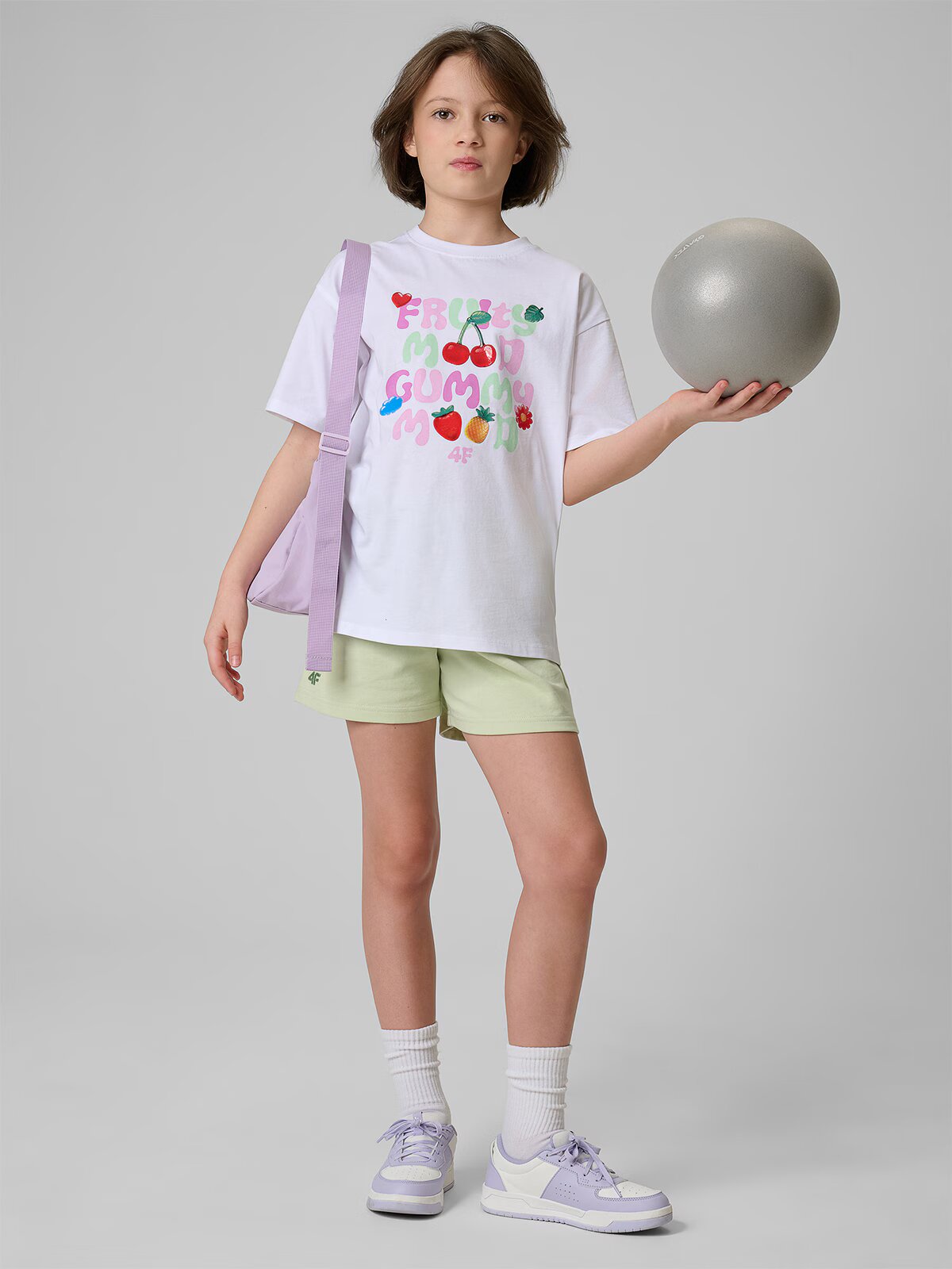 4F Tricou loose cu imprimeu pentru fete - 146/152 (10-12 ani)