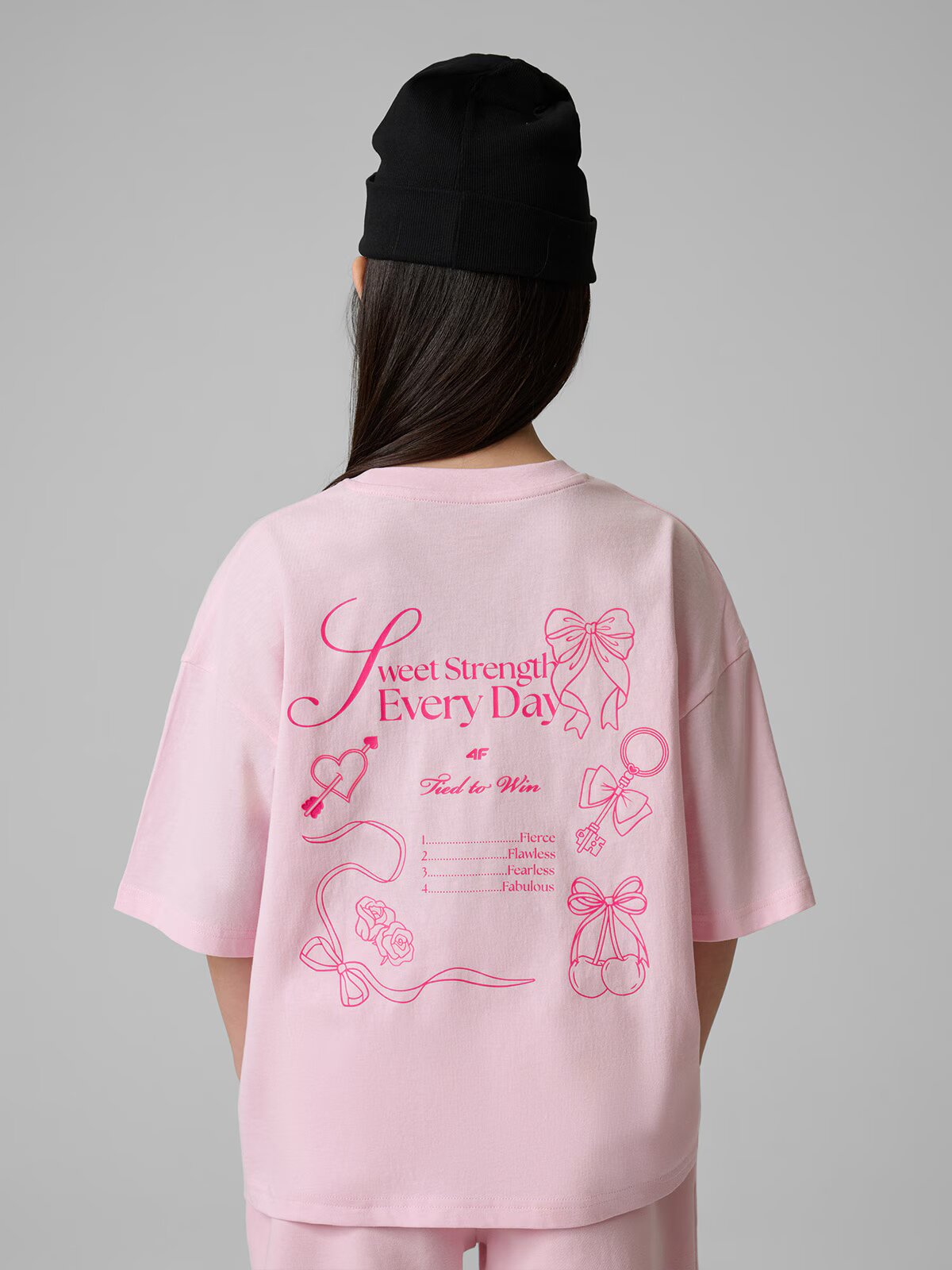 4F Tricou loose cu imprimeu pentru fete - 158/164 (12-14 ani)