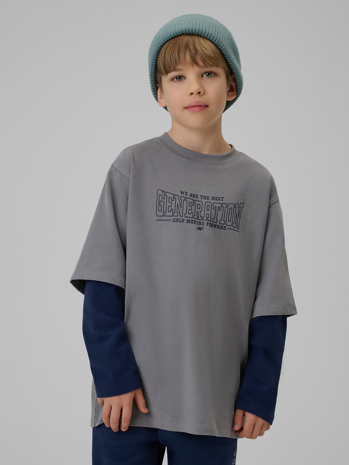 4F Tricou loose cu mânecă lungă cu imprimeu pentru băieți - 158/164 (12-14 ani)