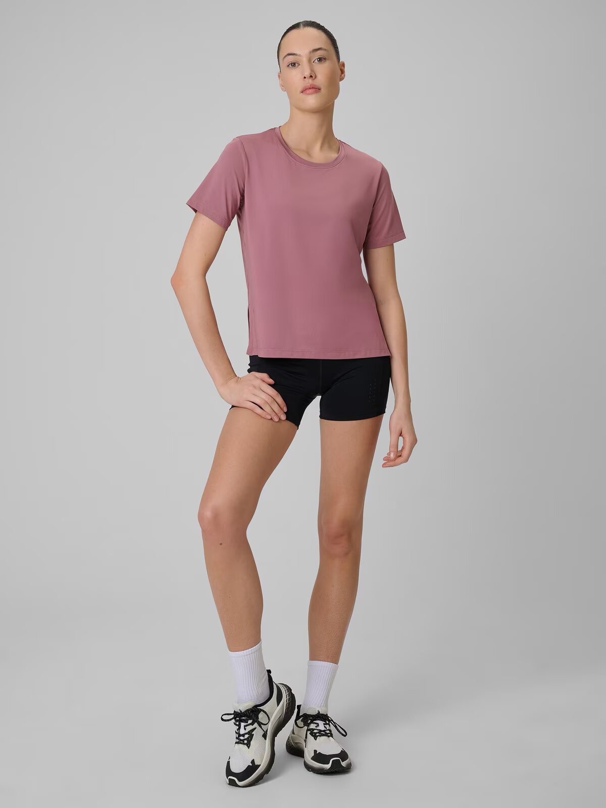 4F Tricou loose de antrenament cu uscare rapidă pentru femei - coral XS