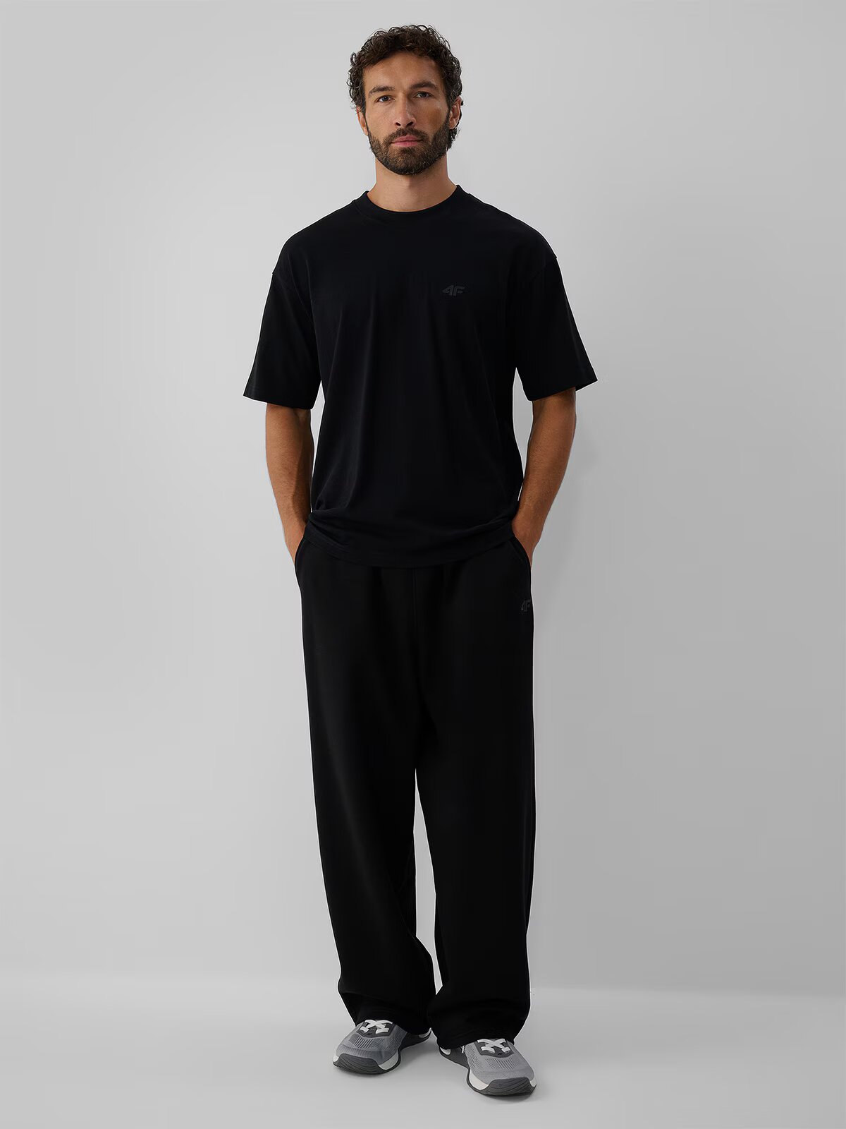 4F Tricou loose simplu pentru bărbați - S