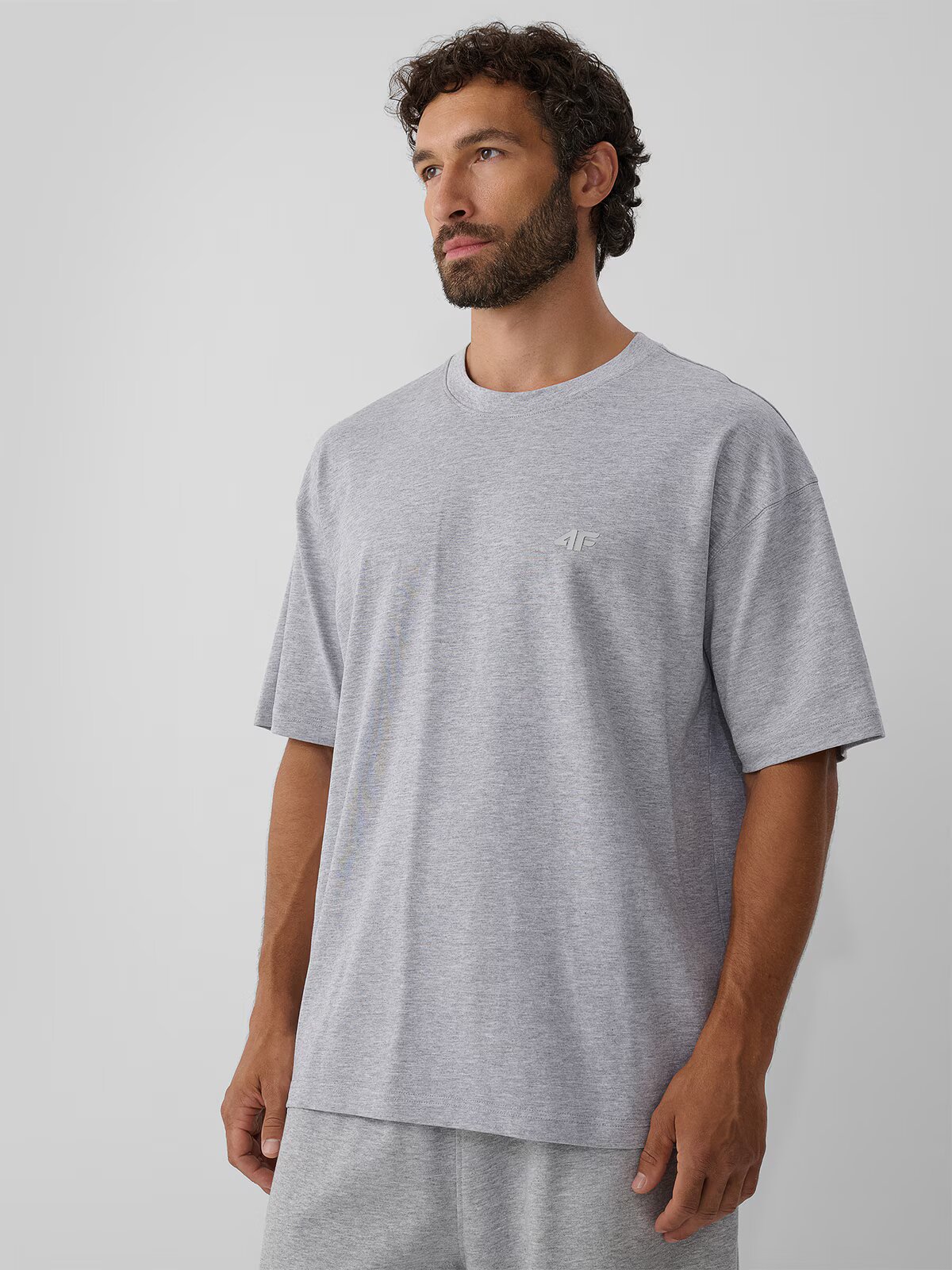 4F Tricou loose simplu pentru bărbați - S