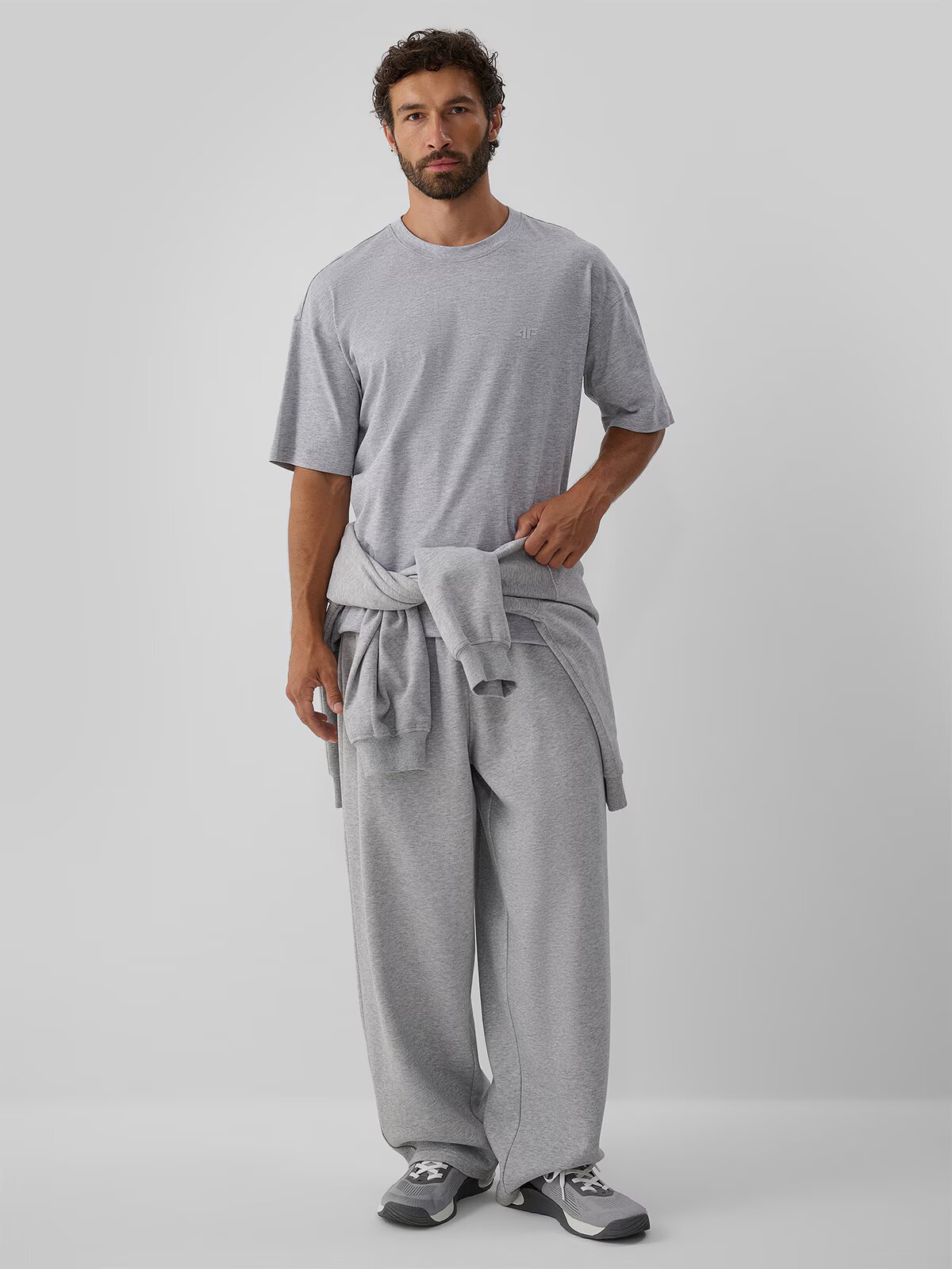 4F Tricou loose simplu pentru bărbați - S