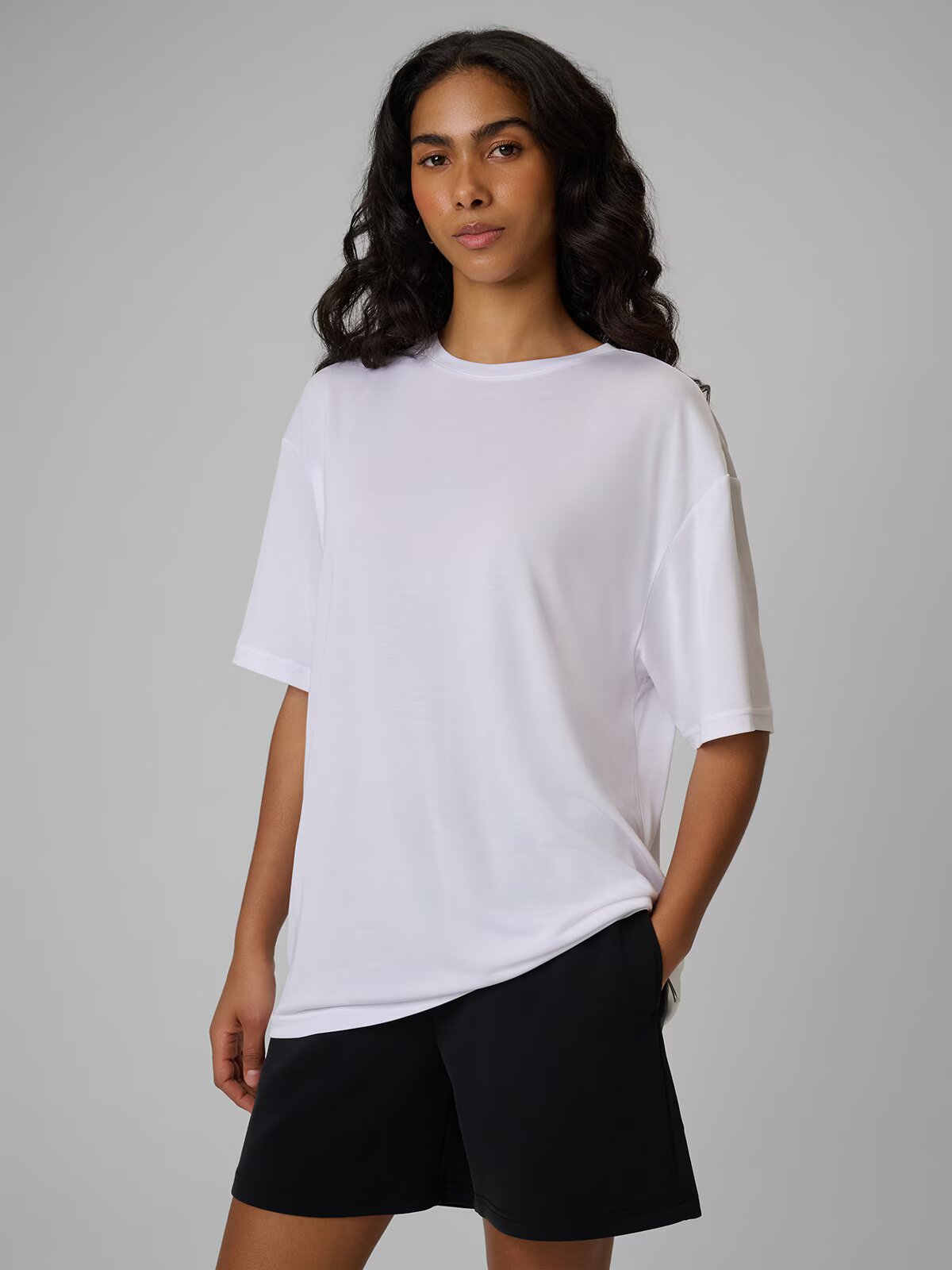 4F Tricou loose simplu pentru femei - S