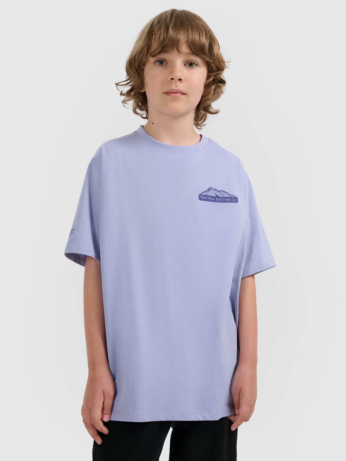 4F Tricou oversize cu imprimeu pentru băieți - mov 158