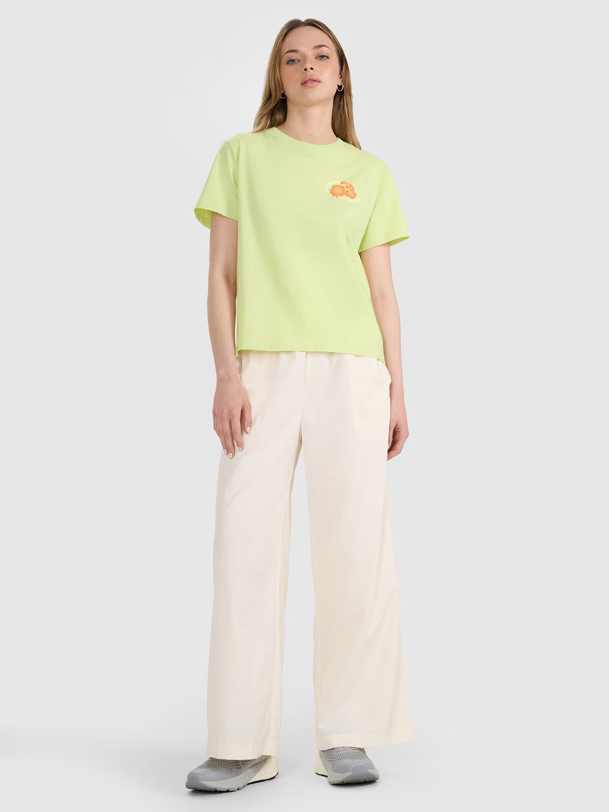 4F Tricou oversize cu imprimeu pentru femei - XS