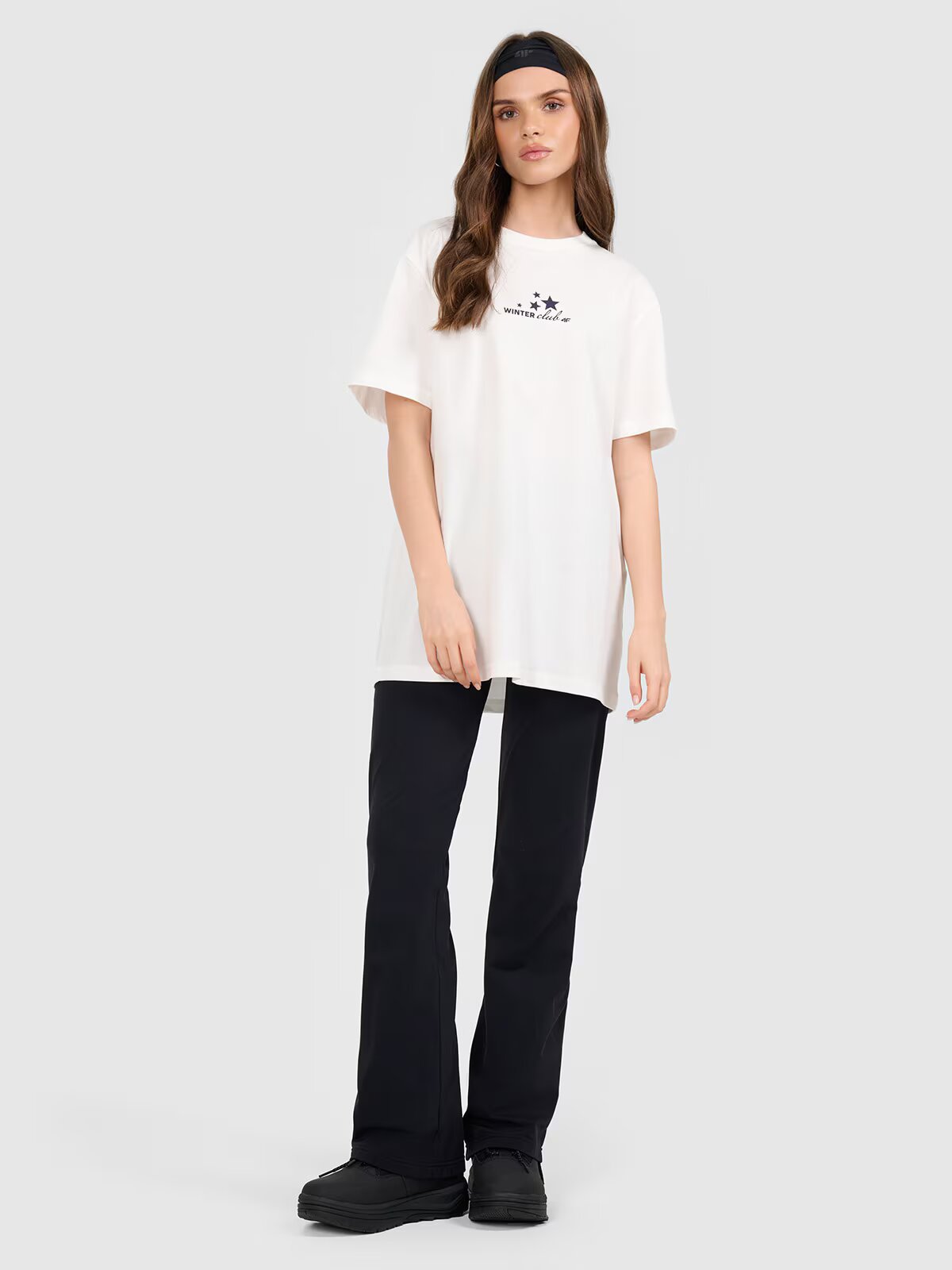 4F Tricou oversize cu imprimeu pentru femei - L