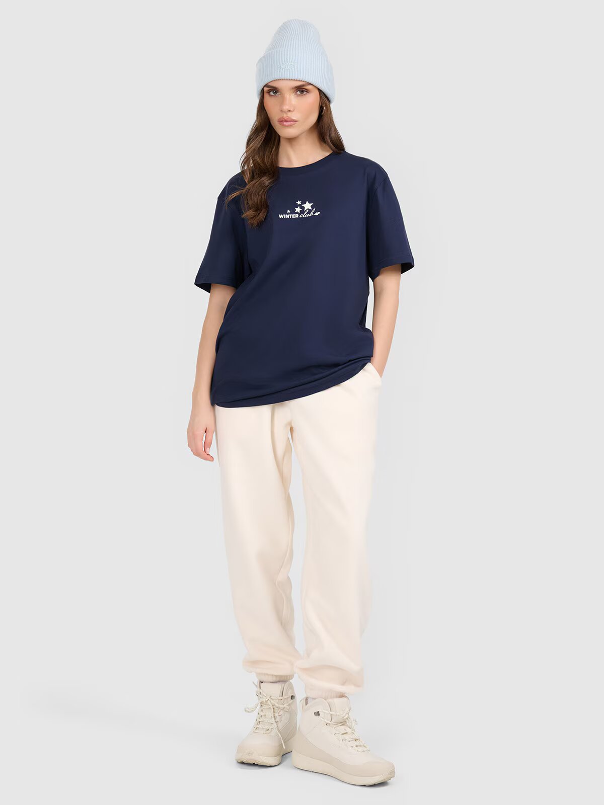 4F Tricou oversize cu imprimeu pentru femei - M