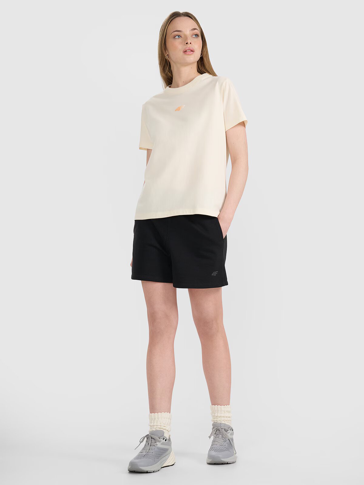4F Tricou oversize cu imprimeu pentru femei - XS