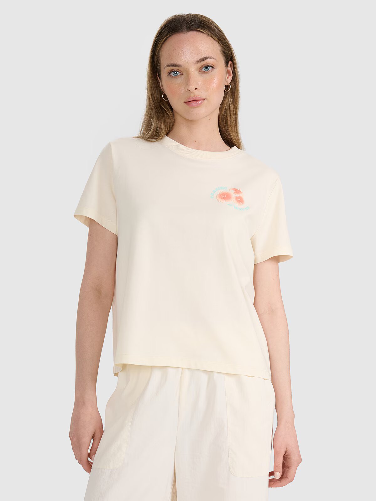 4F Tricou oversize cu imprimeu pentru femei - XS