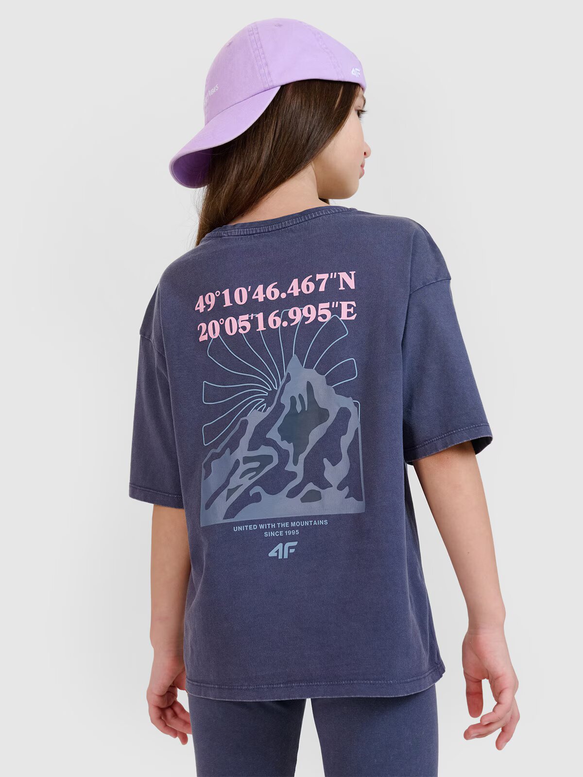4F Tricou oversize cu imprimeu pentru fete - 122