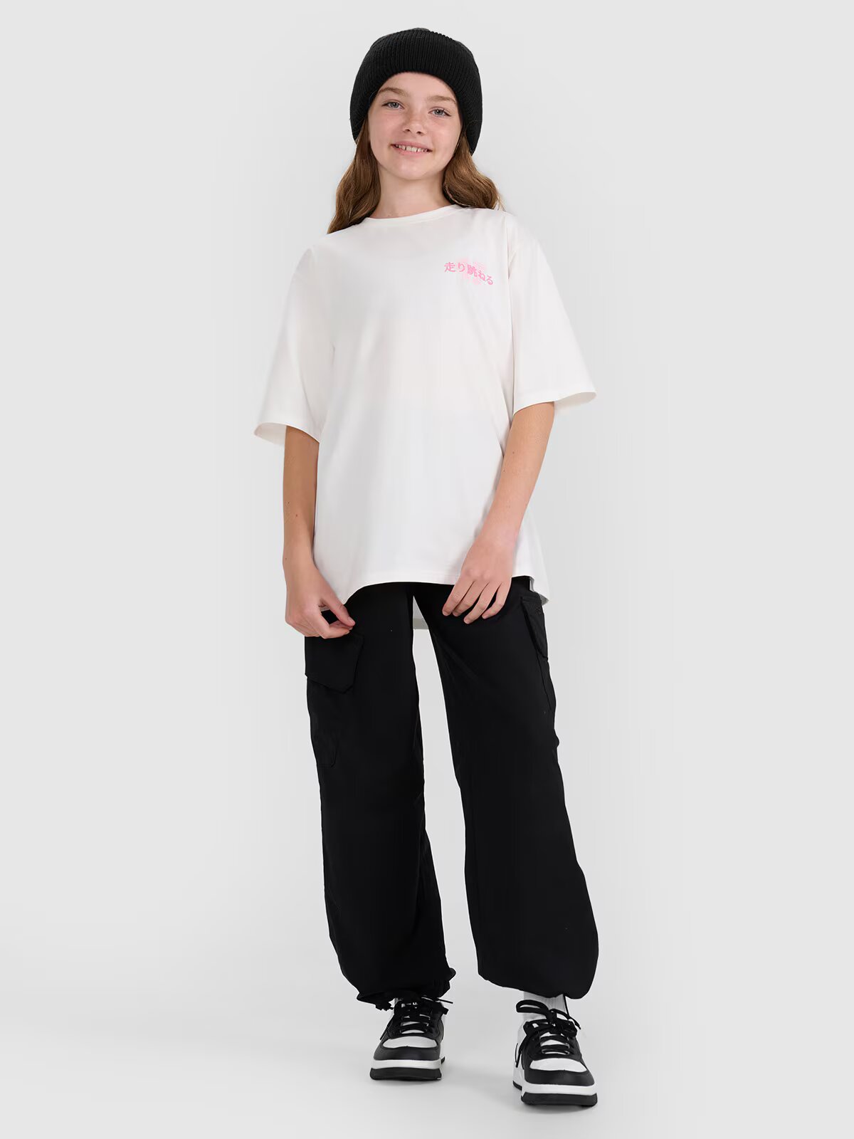 4F Tricou oversize cu imprimeu pentru fete - 164