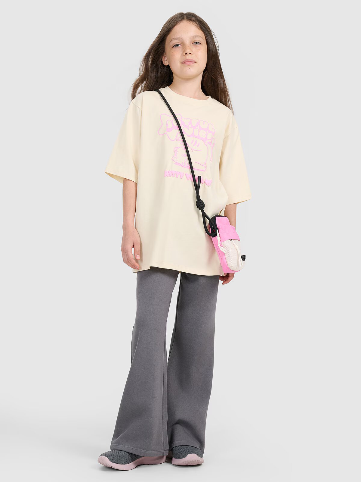 4F Tricou oversize cu imprimeu pentru fete - 164