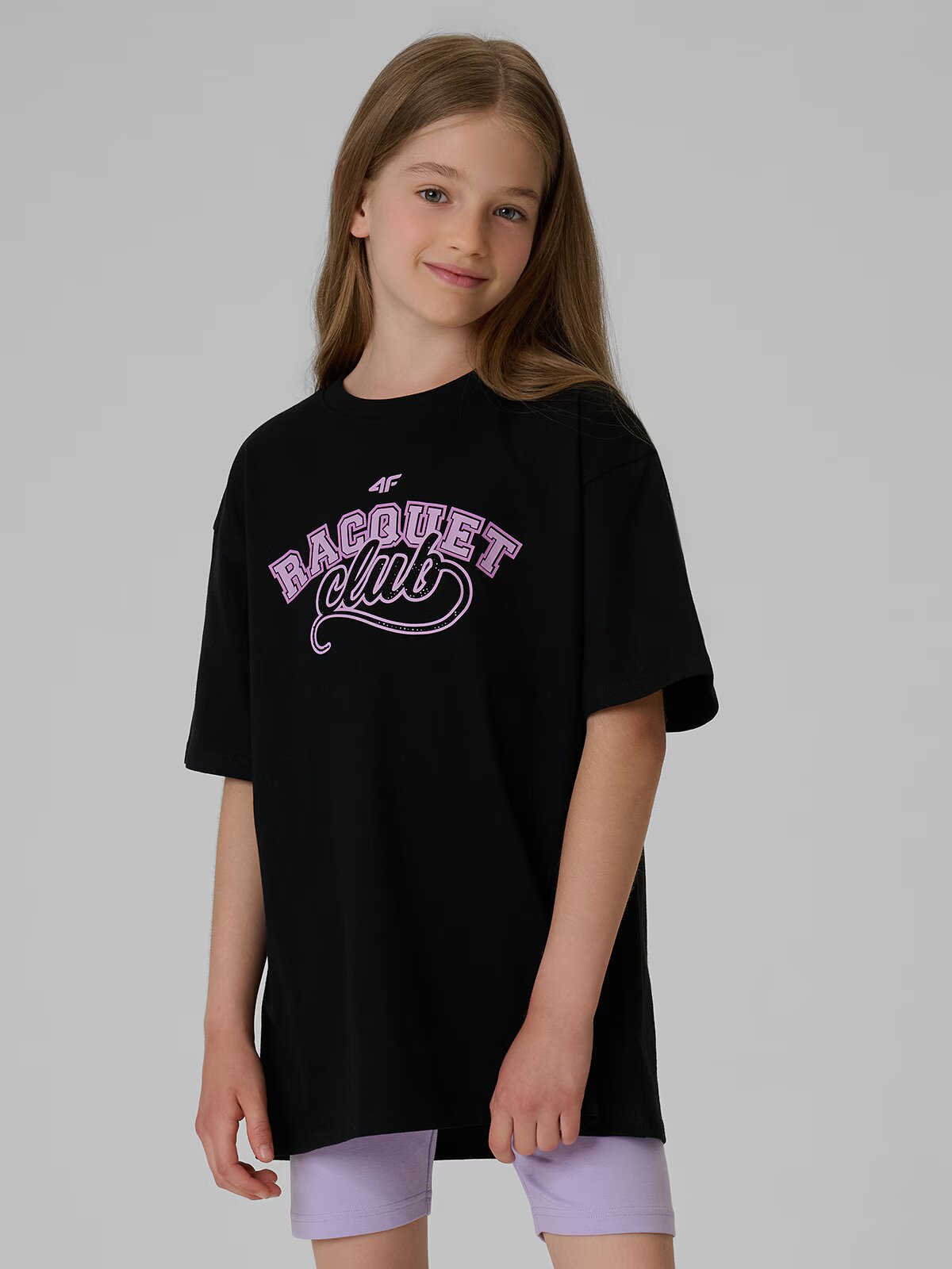 4F Tricou oversize cu imprimeu pentru fete - 122/128 (6-8 ani)