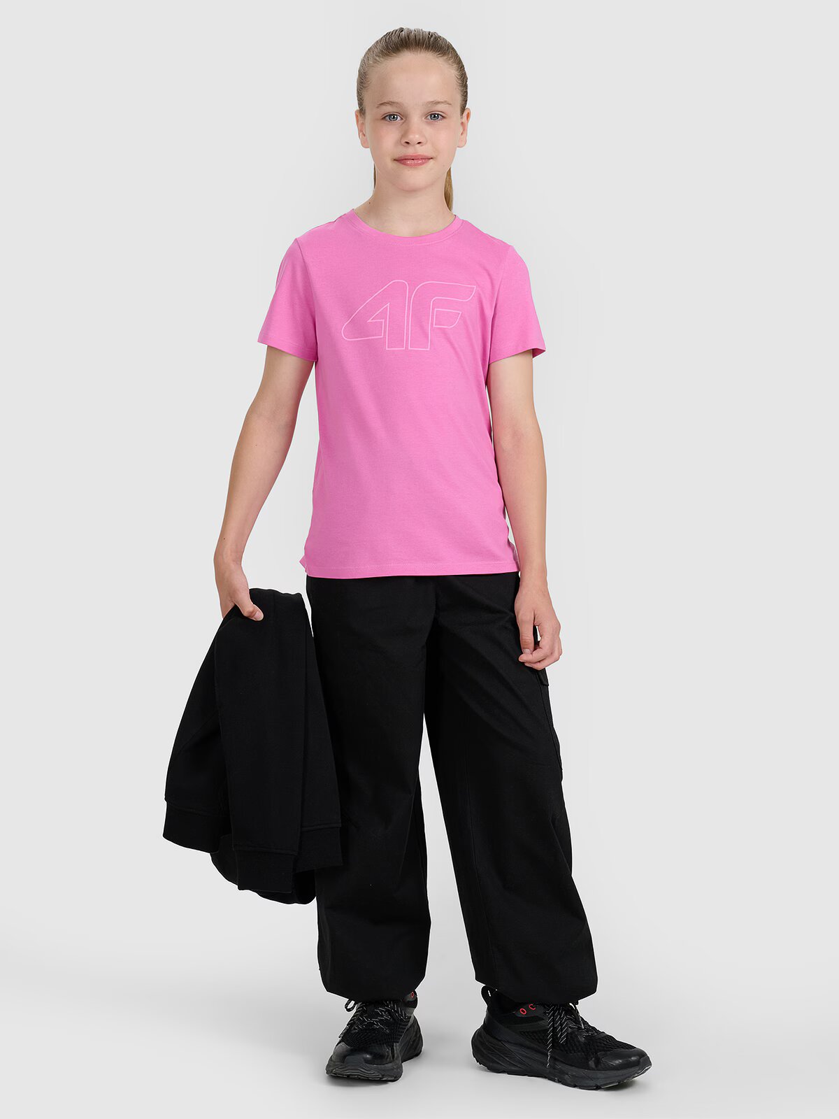 4F Tricou oversize cu imprimeu pentru fete - 152
