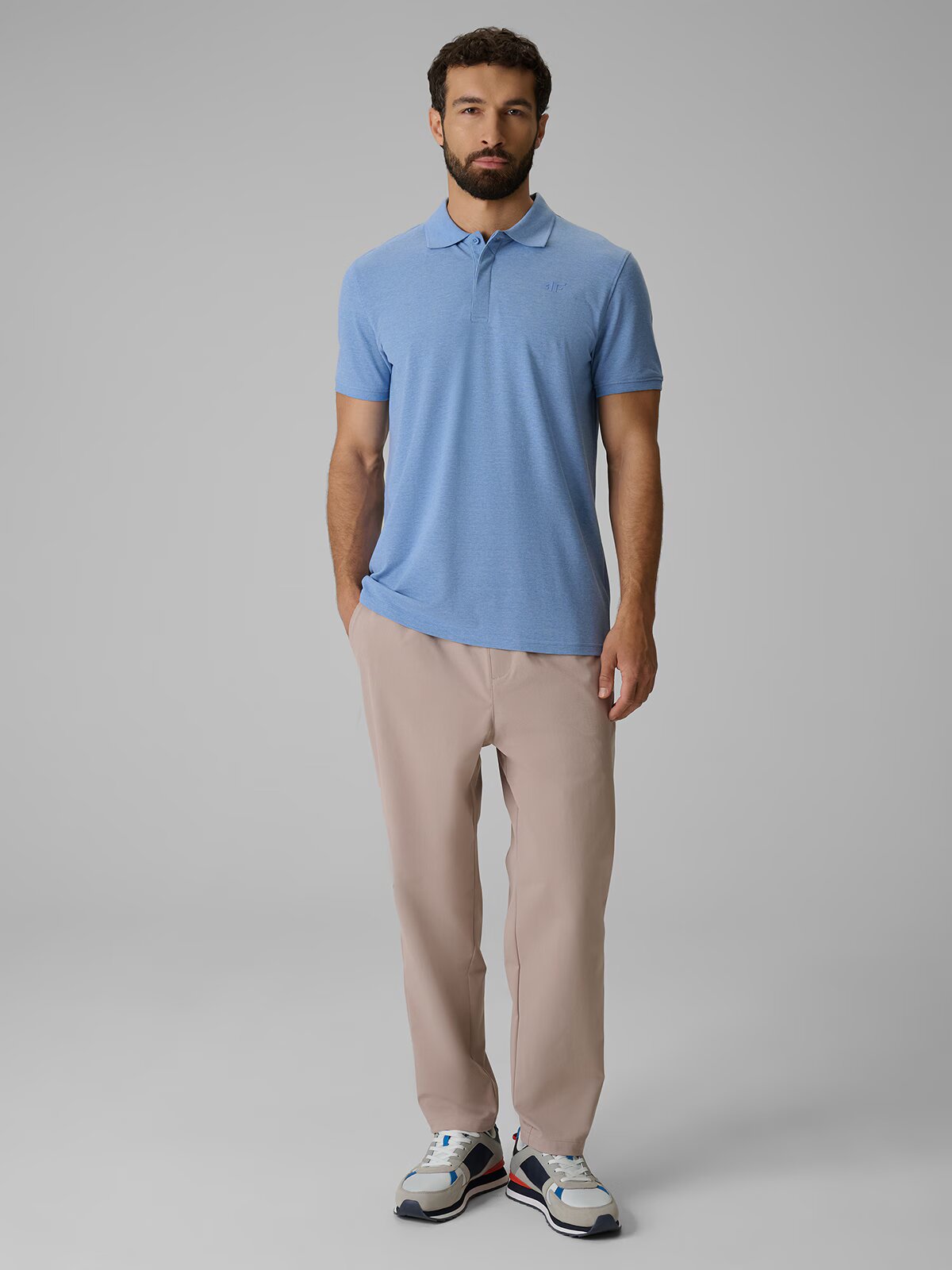 4F Tricou polo regular pentru bărbați - albastră M