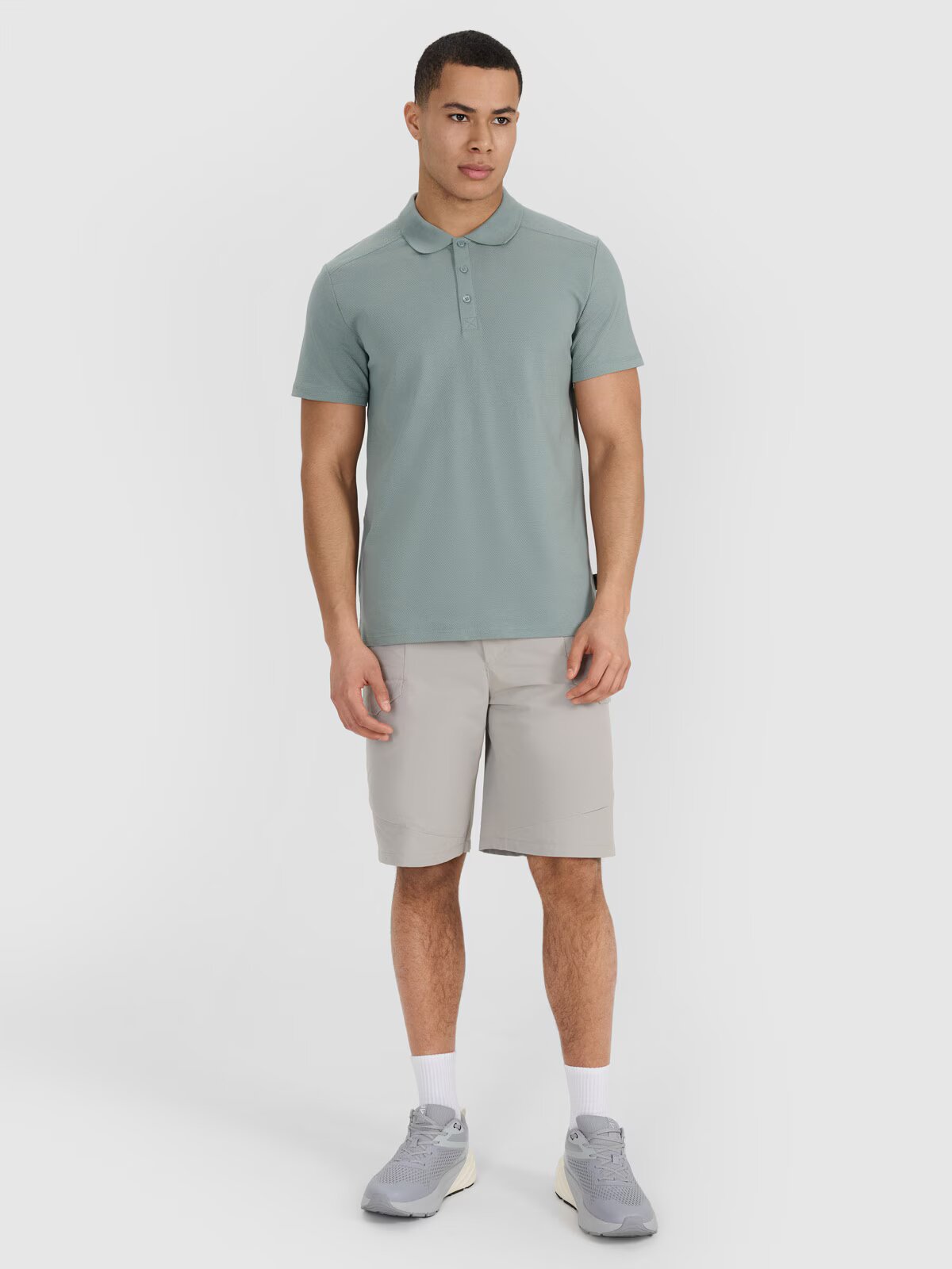4F Tricou polo regular pentru bărbați - kaki S