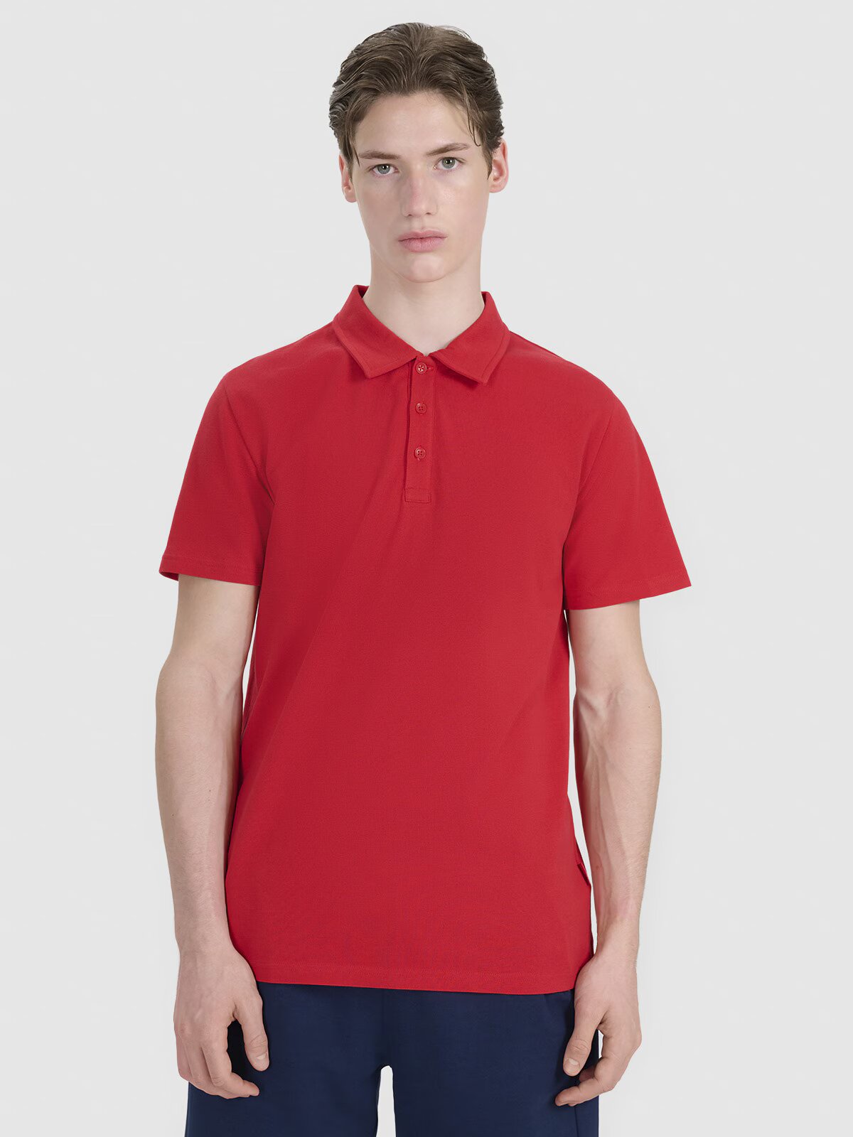 4F Tricou polo regular pentru bărbați - roșu M