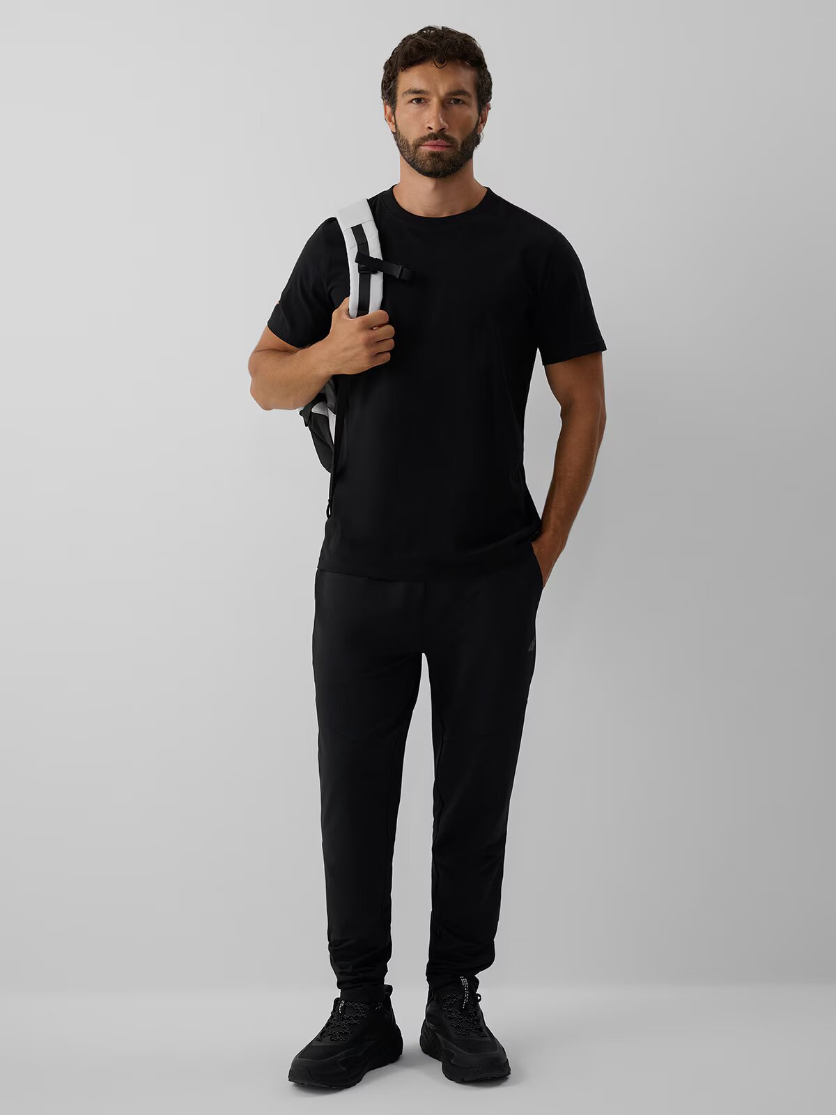 4F Tricou regular cu finisaj antibacterian Polygiene pentru bărbați - S