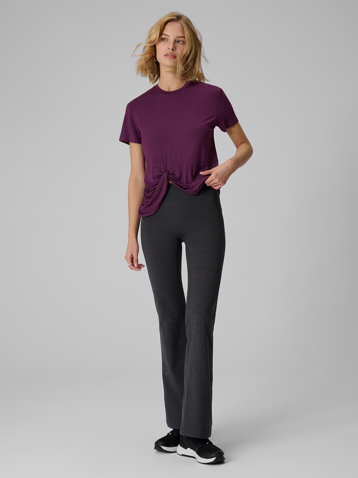 4F Tricou regular cu fronseu și modal pentru femei - XL