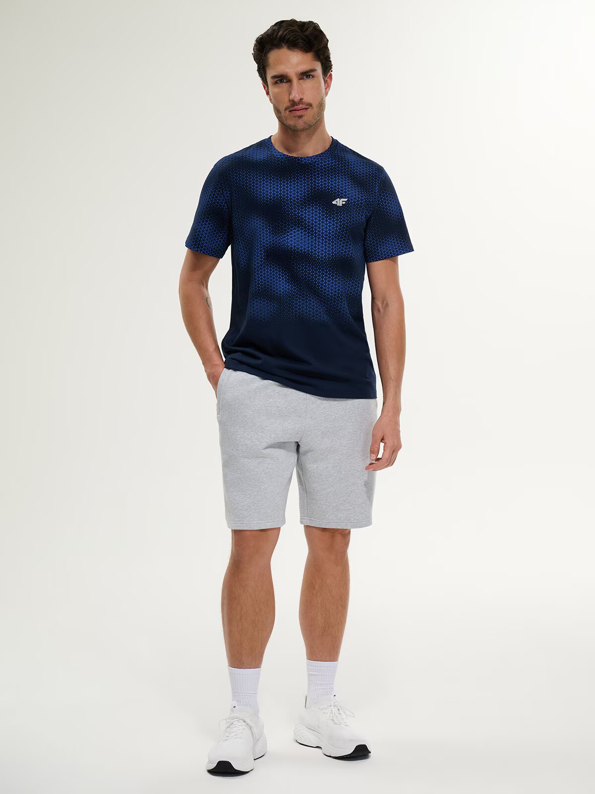 4F Tricou regular cu imprimeu bărbați - S