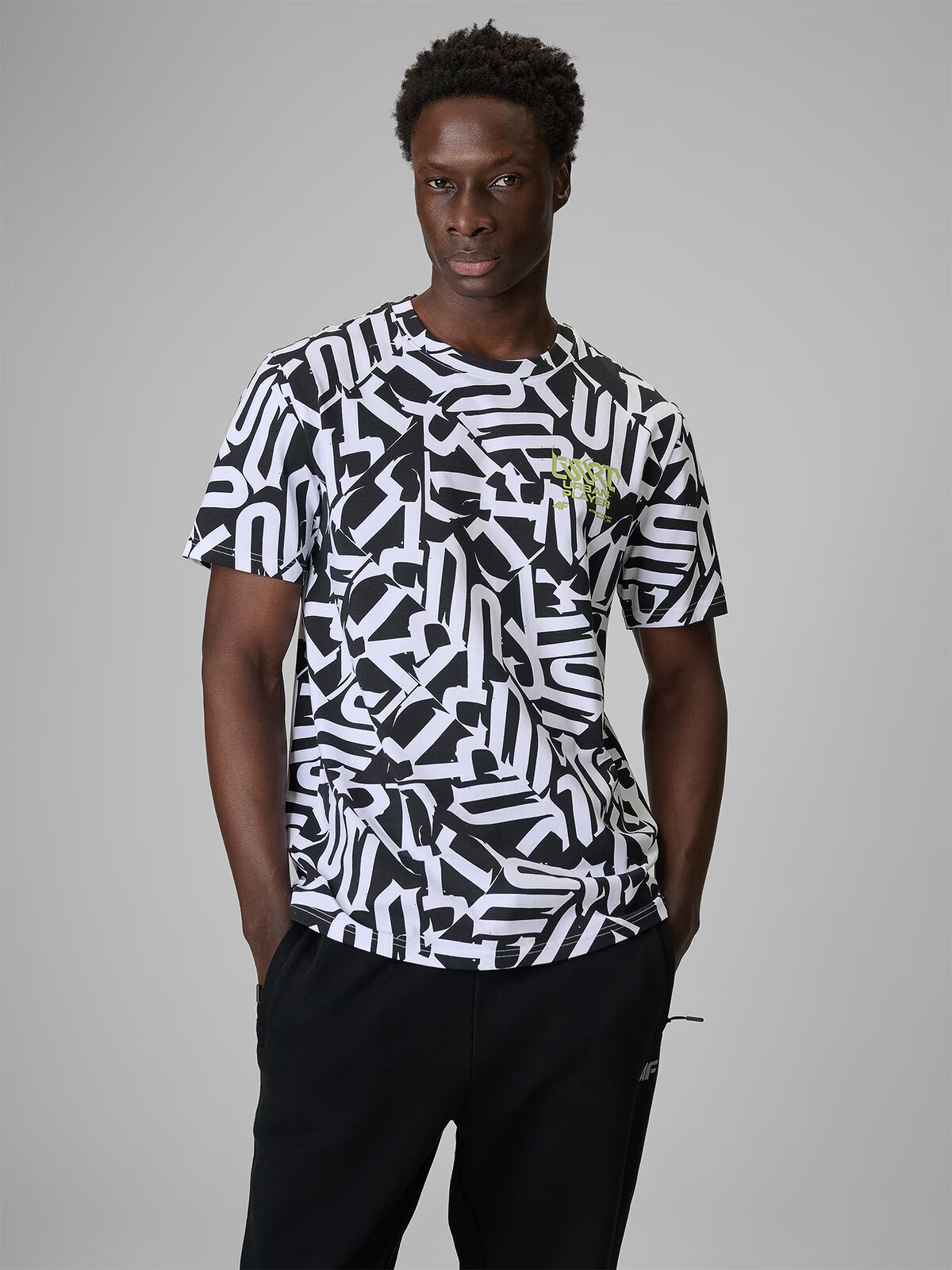 4F Tricou regular cu imprimeu bărbați - M