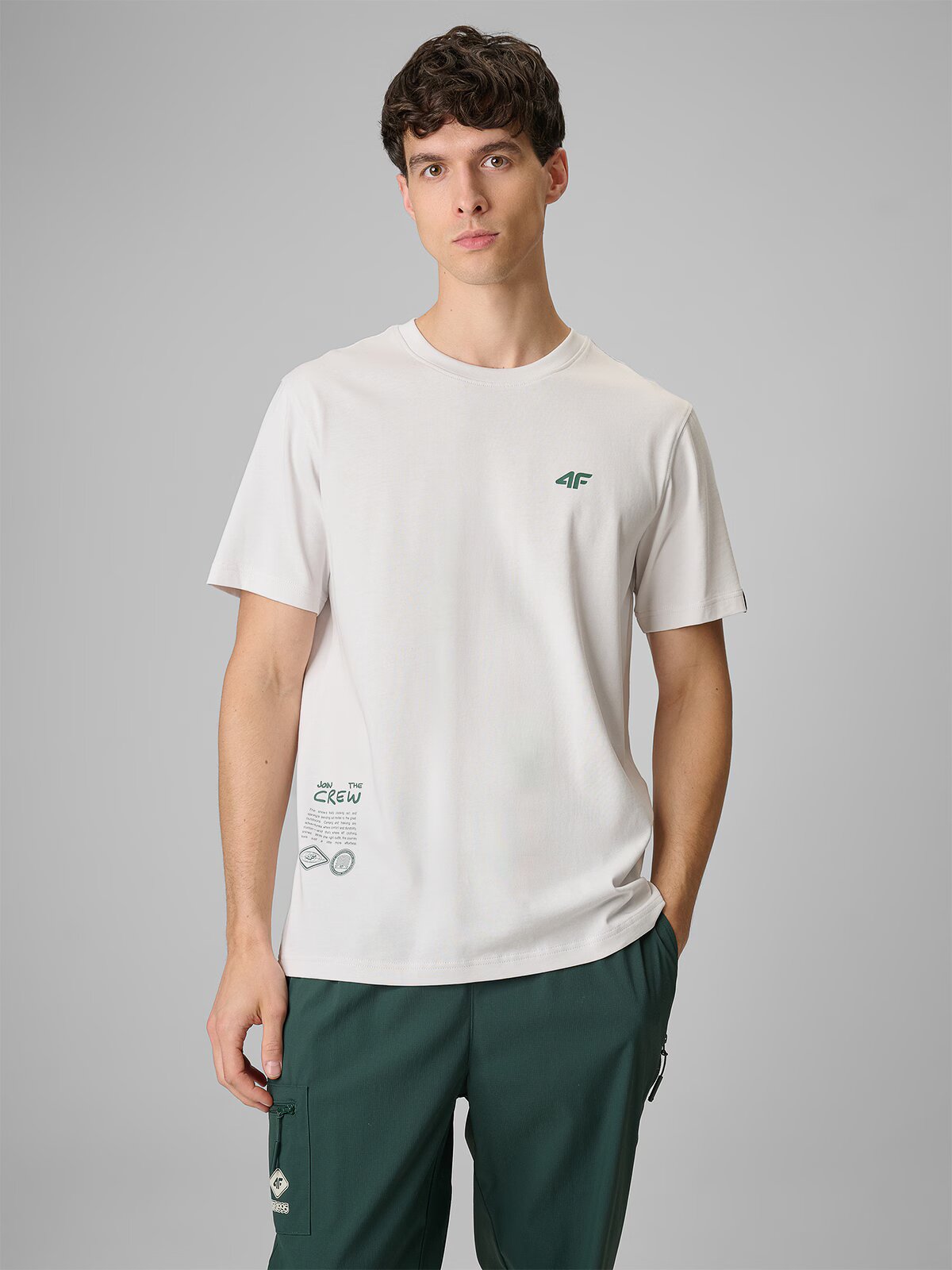 4F Tricou regular cu imprimeu bărbați - S