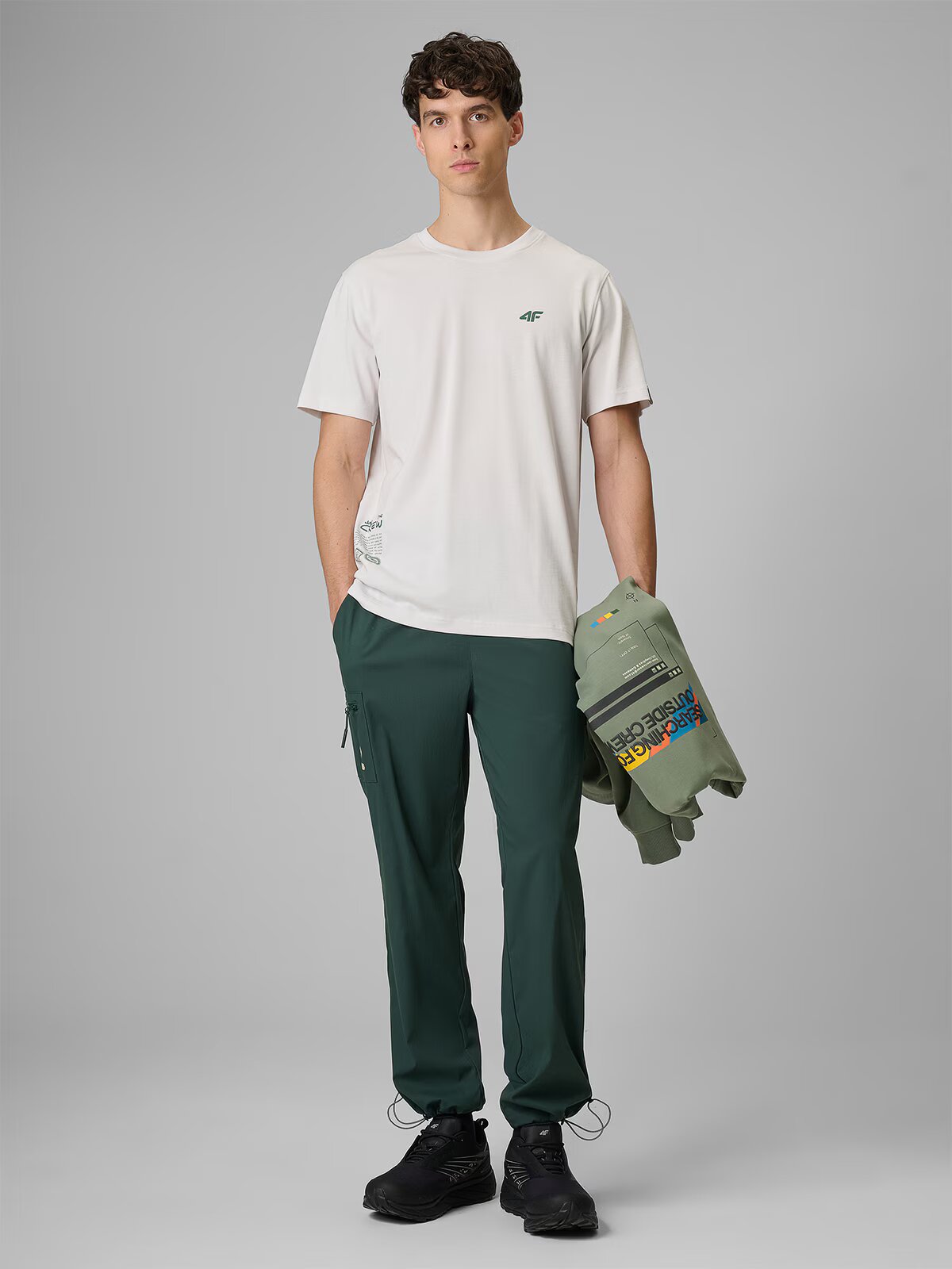4F Tricou regular cu imprimeu bărbați - S