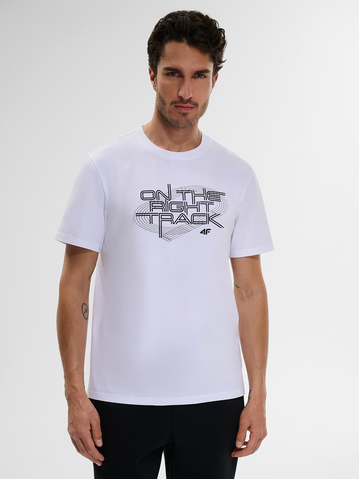 4F Tricou regular cu imprimeu bărbați - M
