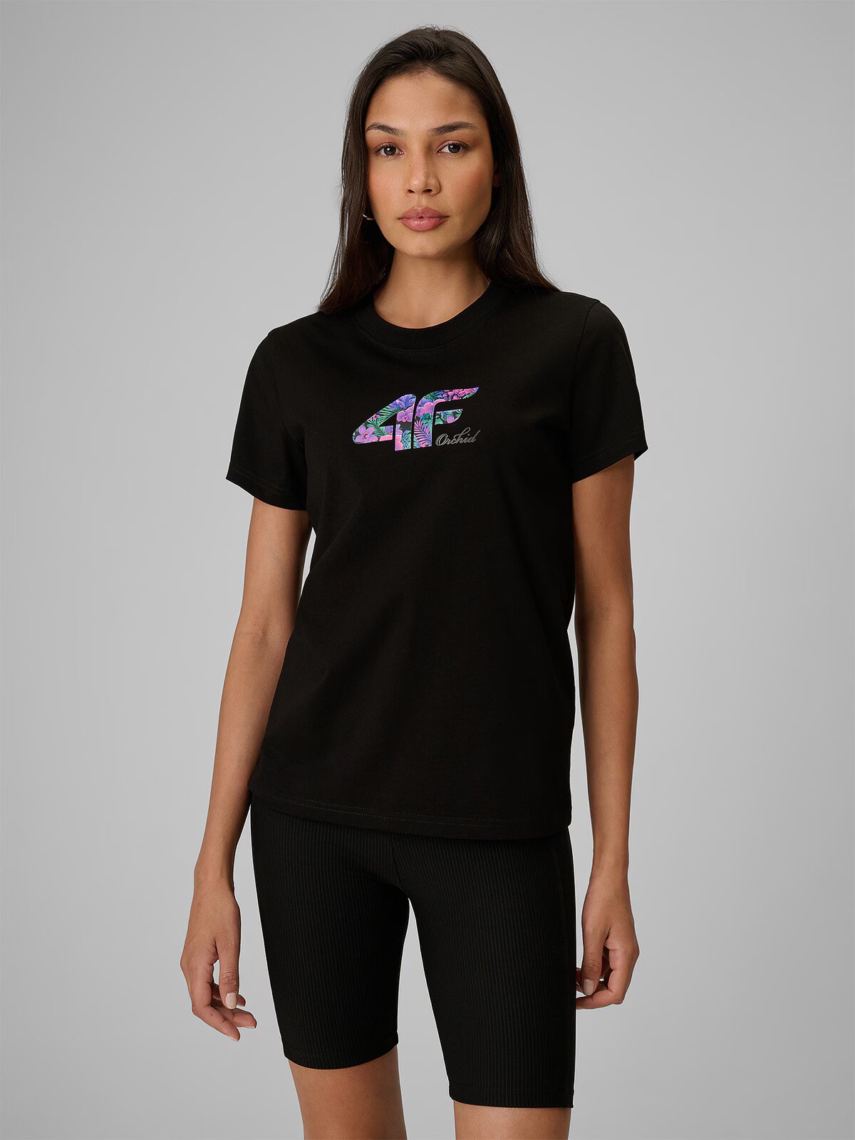 4F Tricou regular cu imprimeu damă - XS