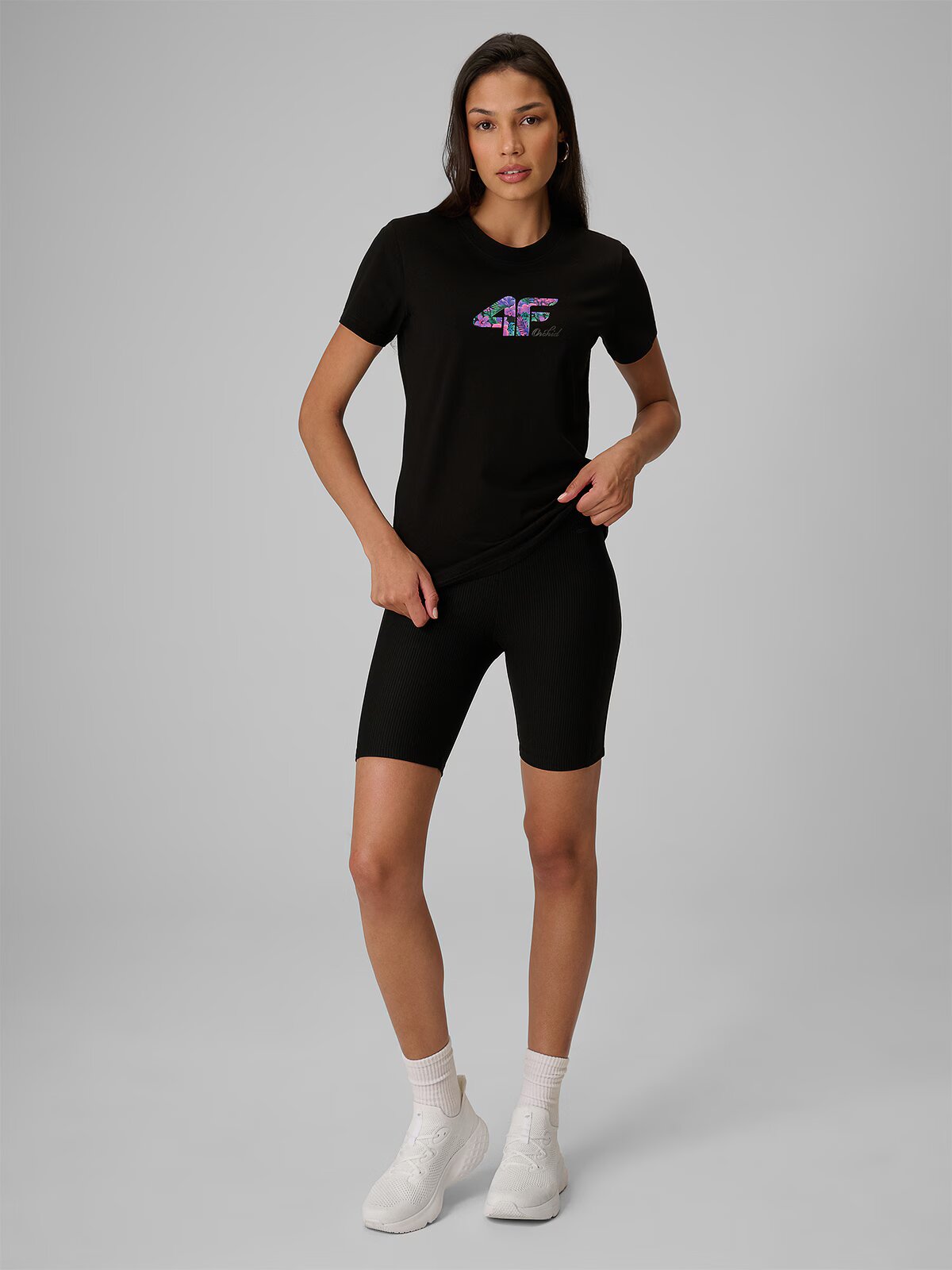 4F Tricou regular cu imprimeu damă - XS