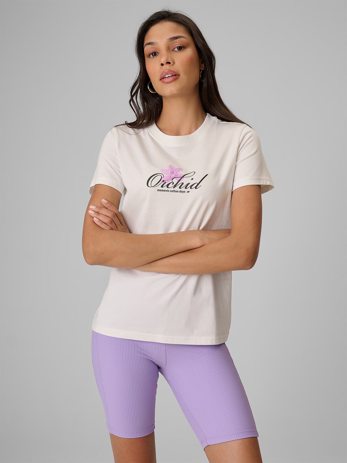 4F Tricou regular cu imprimeu damă - XS