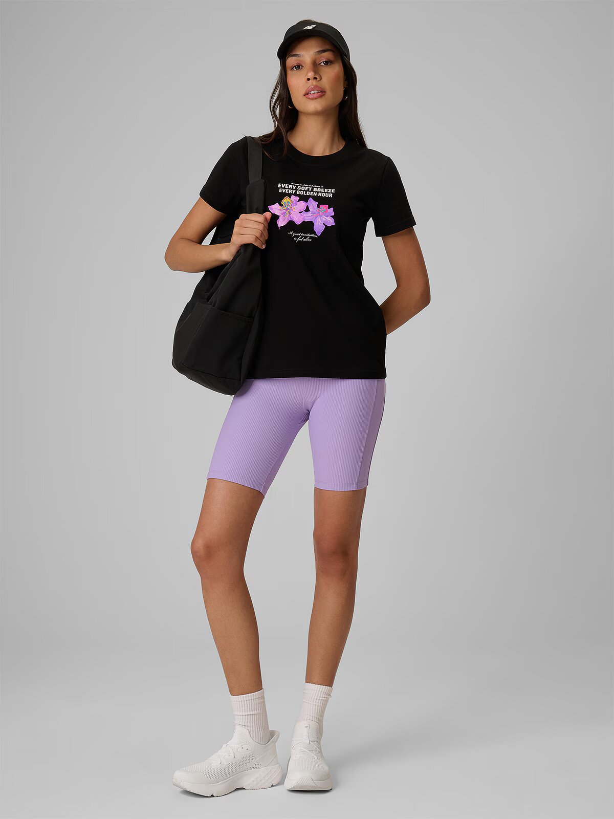 4F Tricou regular cu imprimeu damă - XS