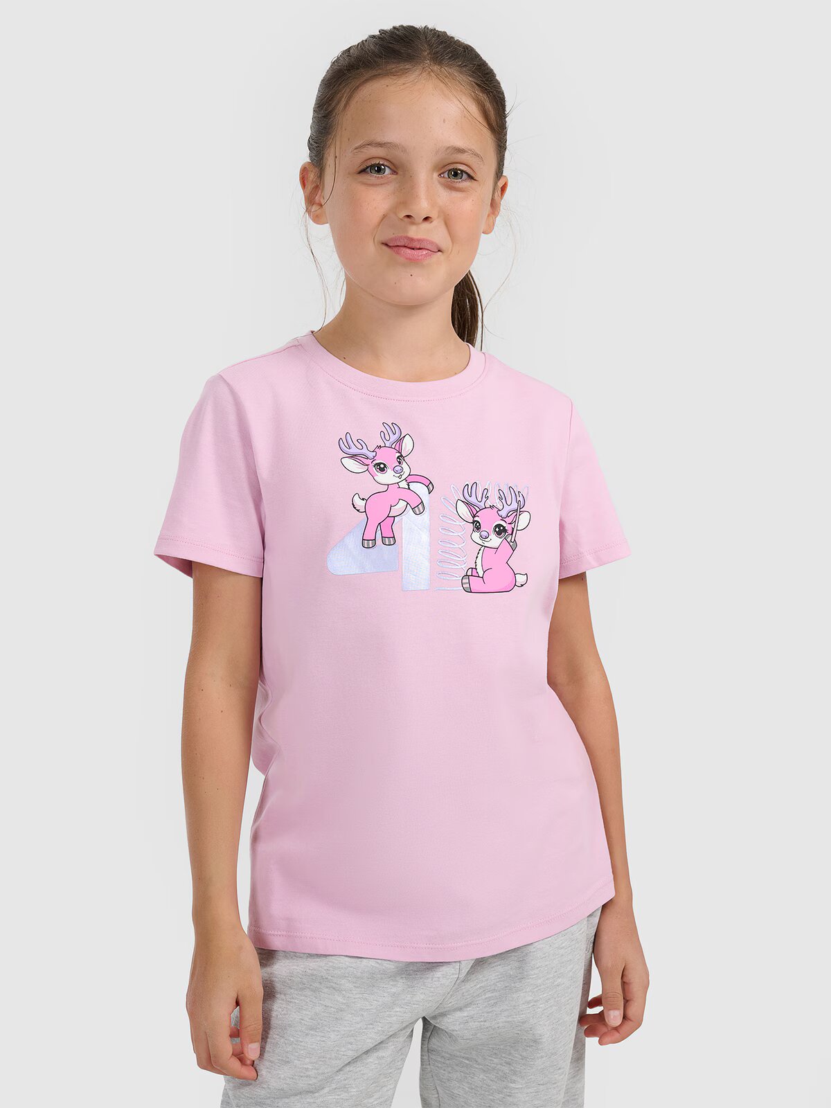 4F Tricou regular cu imprimeu de sărbători pentru fete - 152