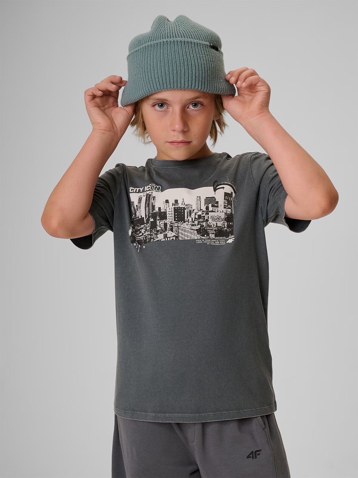 4F Tricou regular cu imprimeu pentru băieți - 140