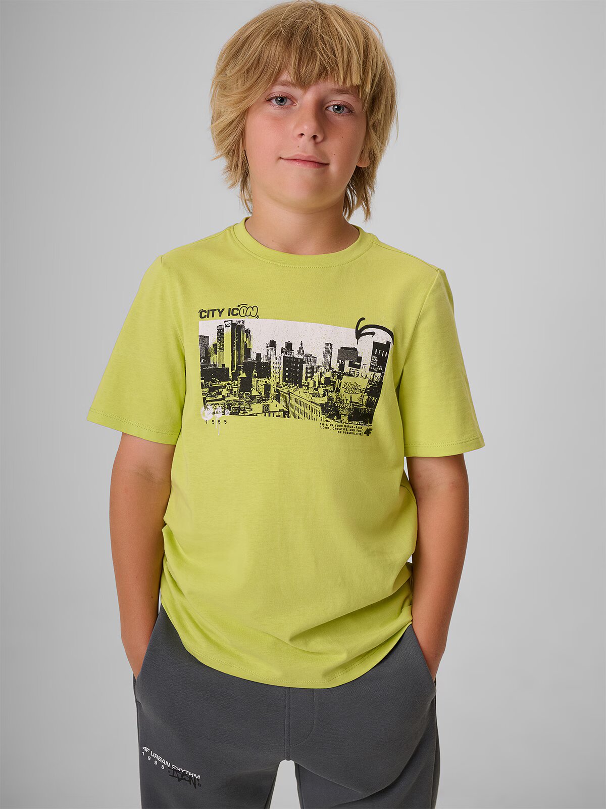 4F Tricou regular cu imprimeu pentru băieți - 140