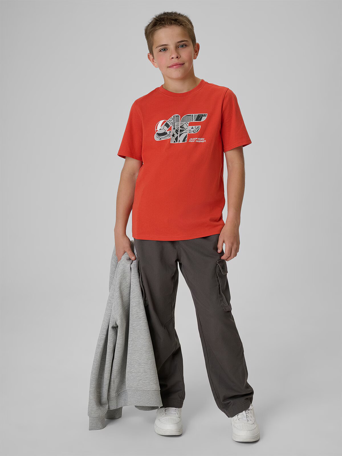 4F Tricou regular cu imprimeu pentru băieți - roșu 128