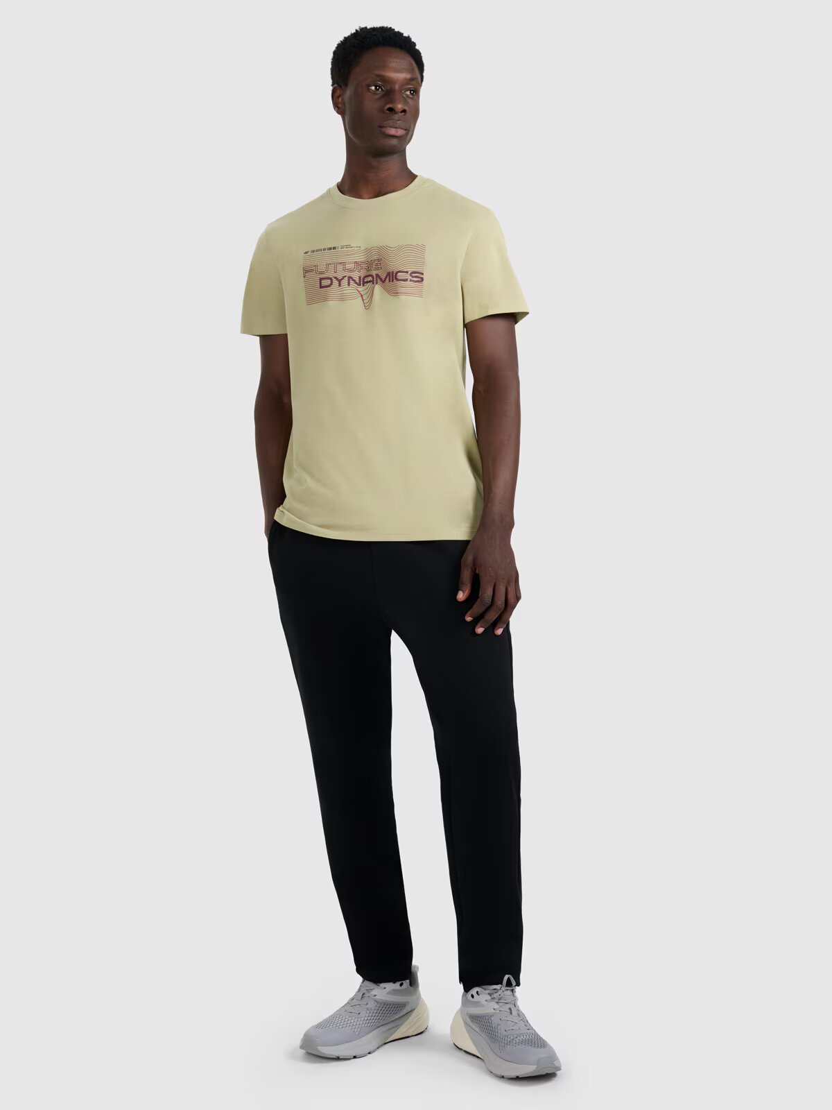 4F Tricou regular cu imprimeu pentru bărbați - kaki XL