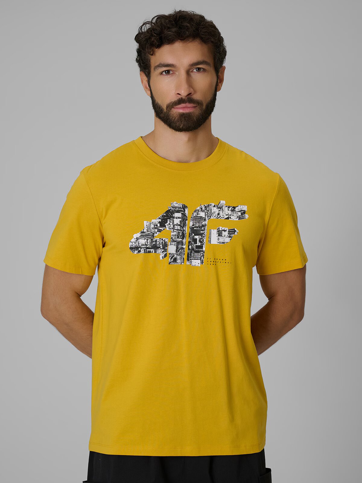 4F Tricou regular cu imprimeu pentru bărbați - S