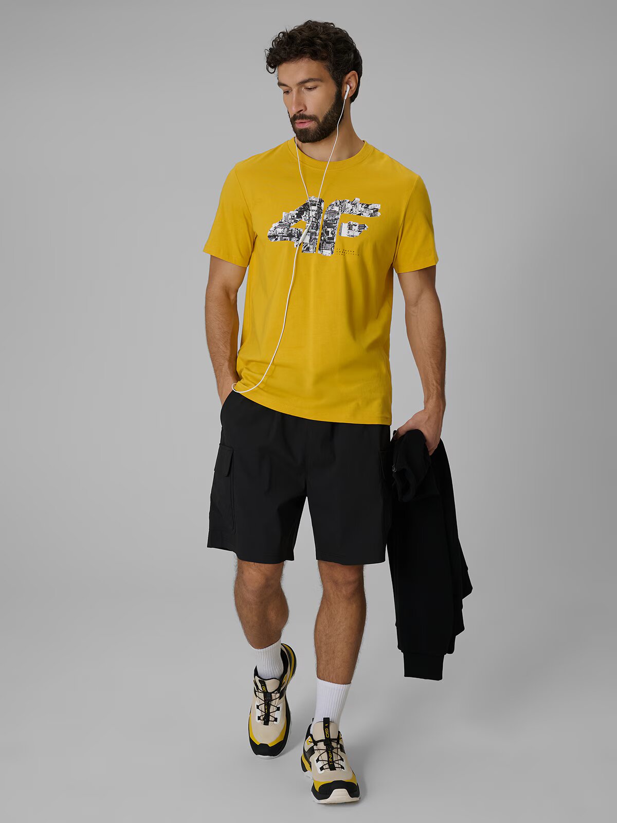 4F Tricou regular cu imprimeu pentru bărbați - S
