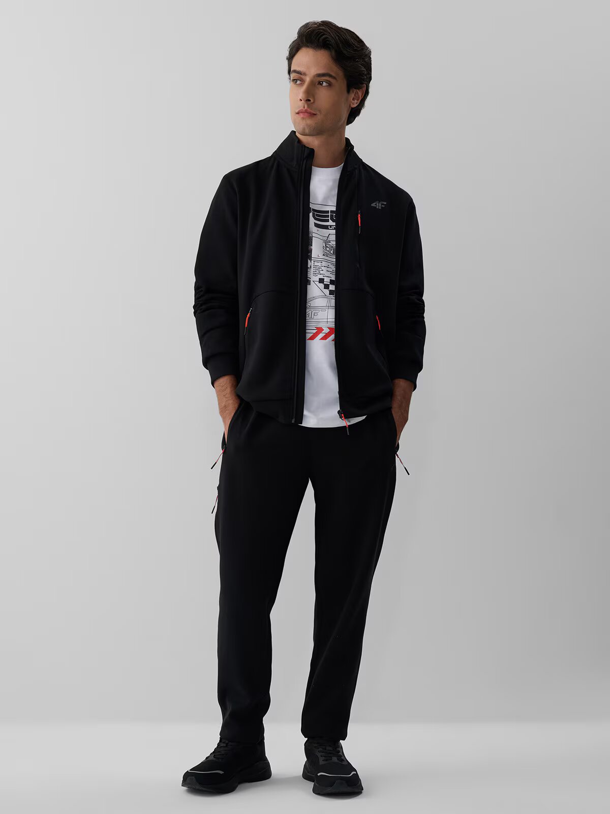 4F Tricou regular cu imprimeu pentru bărbați - XL