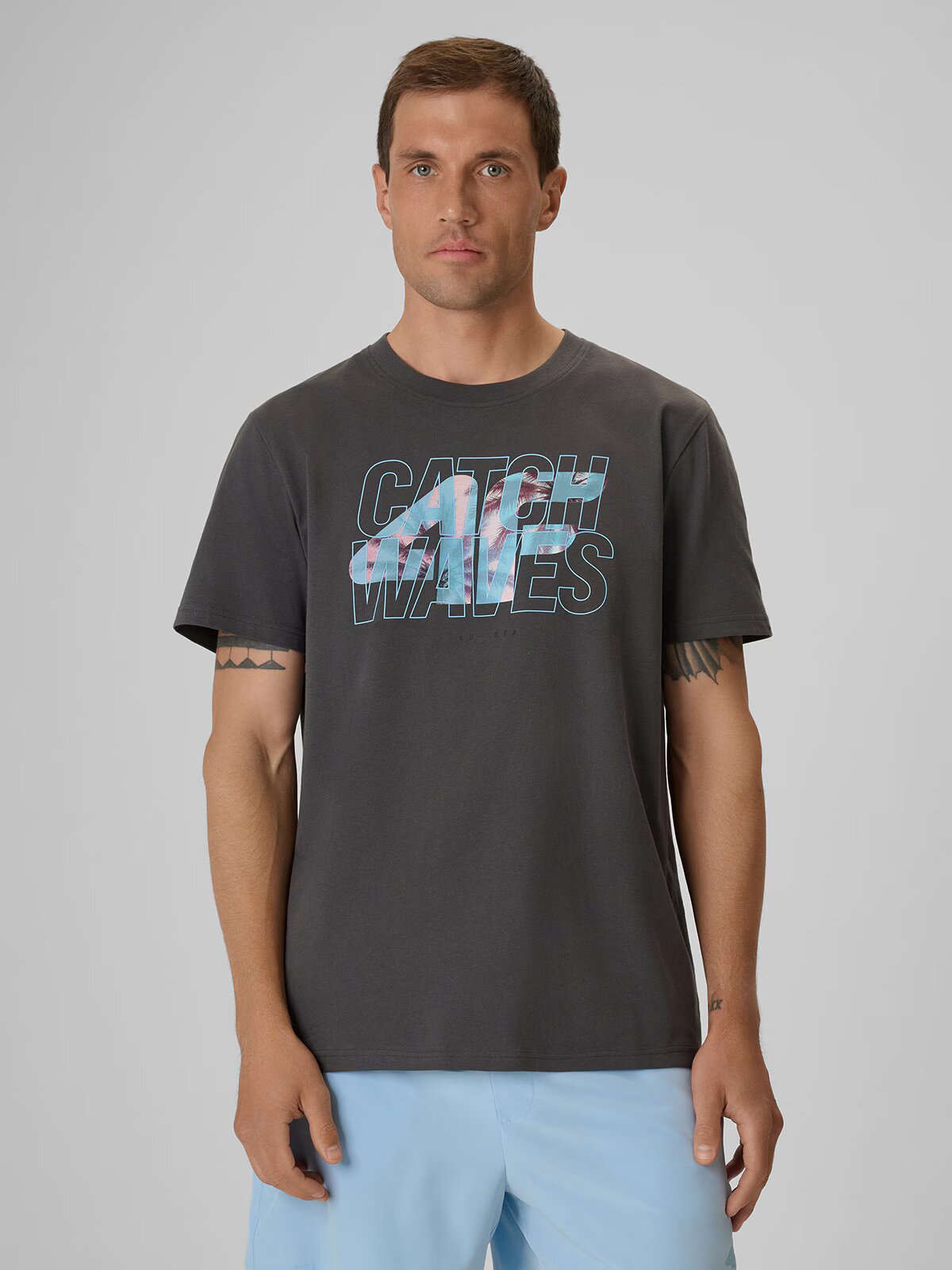 4F Tricou regular cu imprimeu pentru bărbați - S