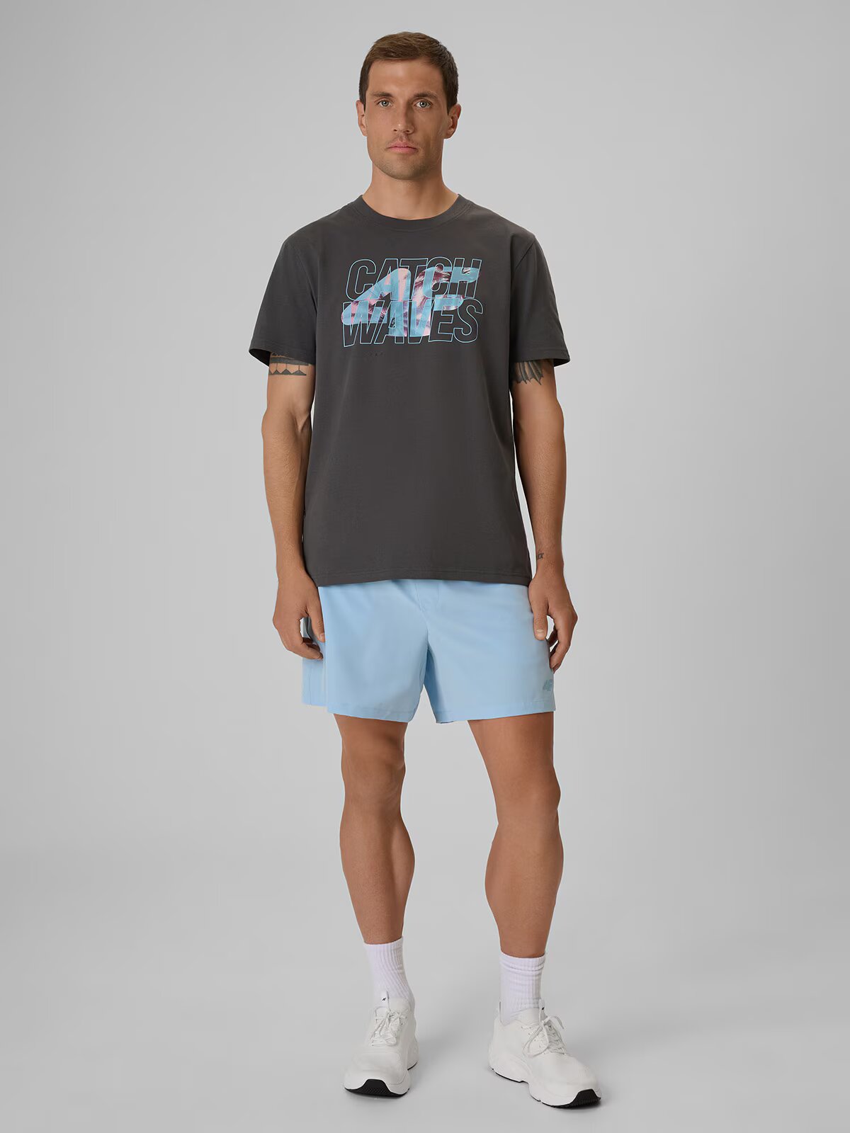 4F Tricou regular cu imprimeu pentru bărbați - S