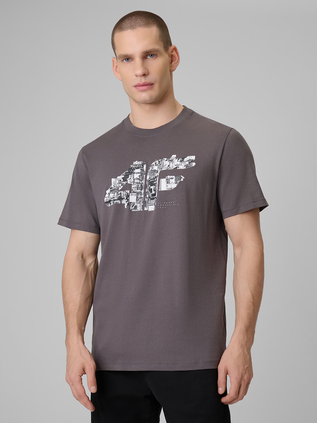 4F Tricou regular cu imprimeu pentru bărbați - M