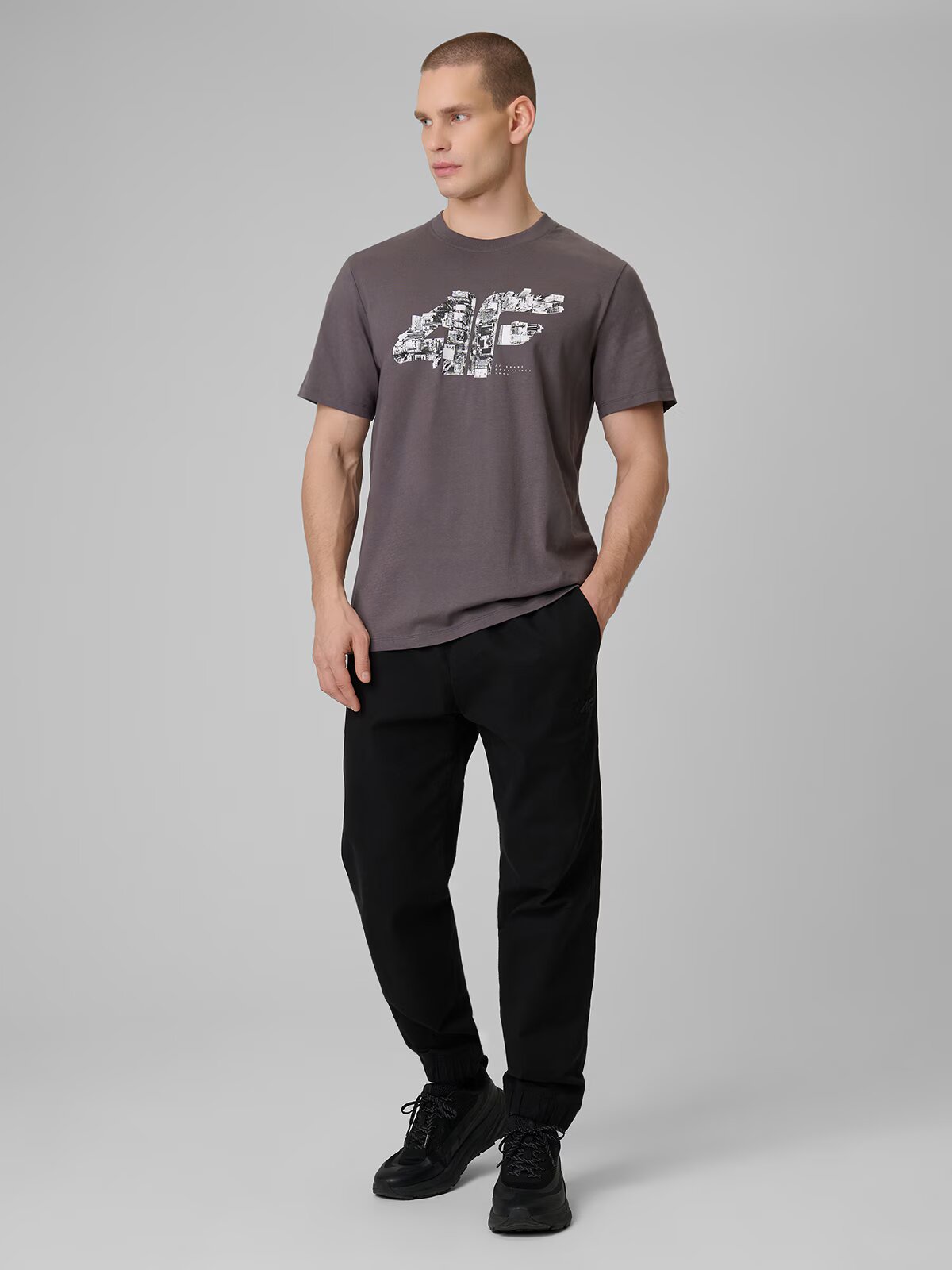 4F Tricou regular cu imprimeu pentru bărbați - M