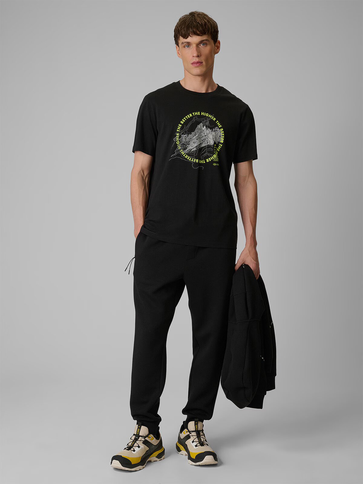 4F Tricou regular cu imprimeu pentru bărbați - L